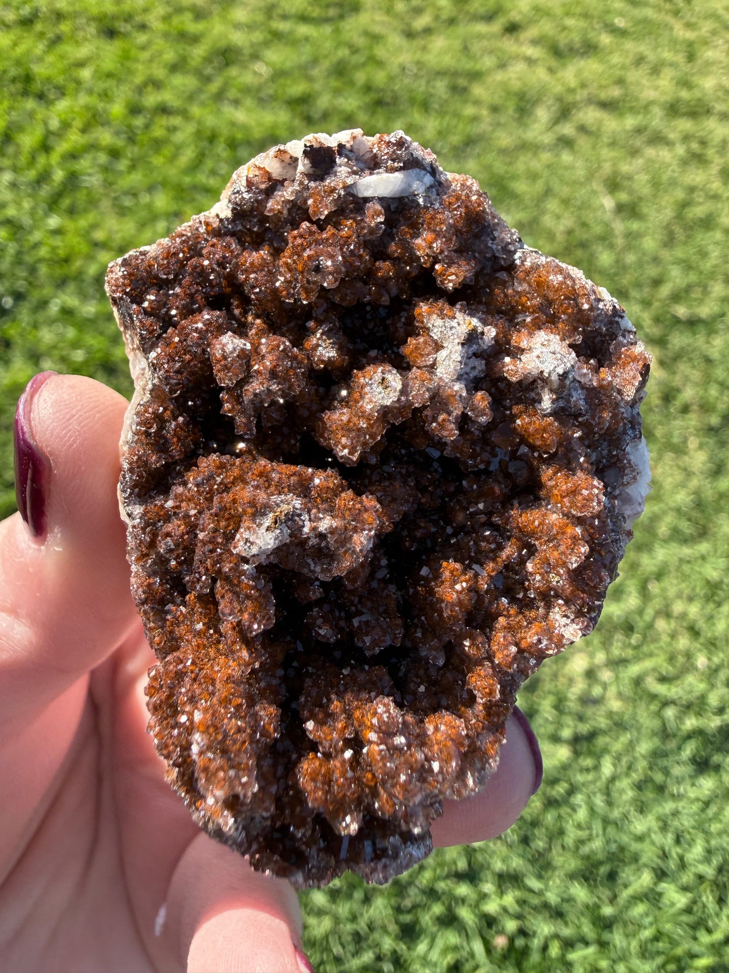 Manganese with Quartz Cluster