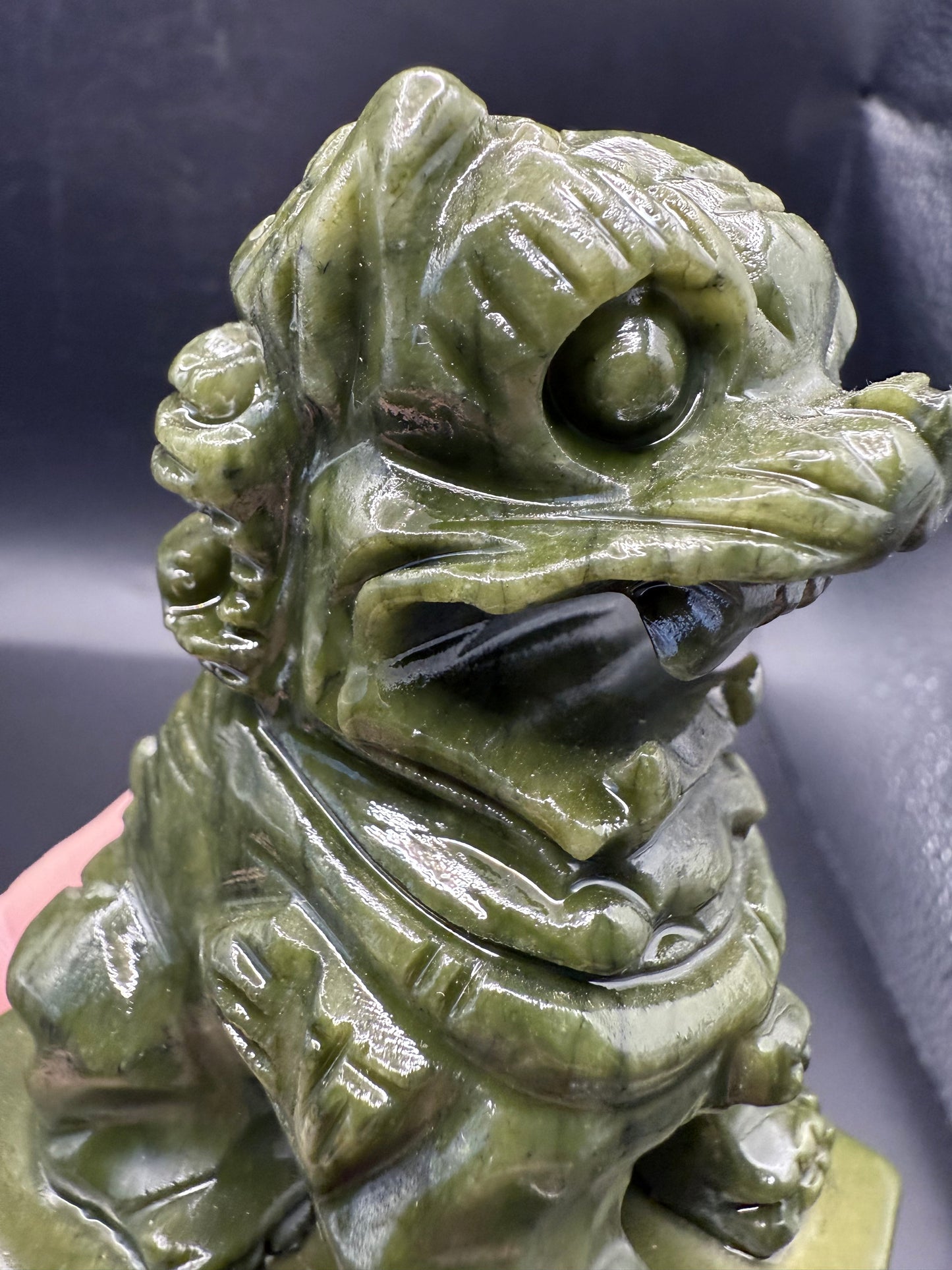 Serpentine (Green Jade) Foo Dogs โ Pair