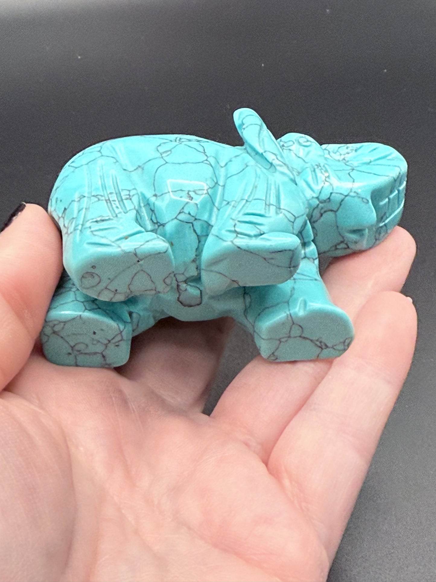 Aqua Blue Howlite Elephant