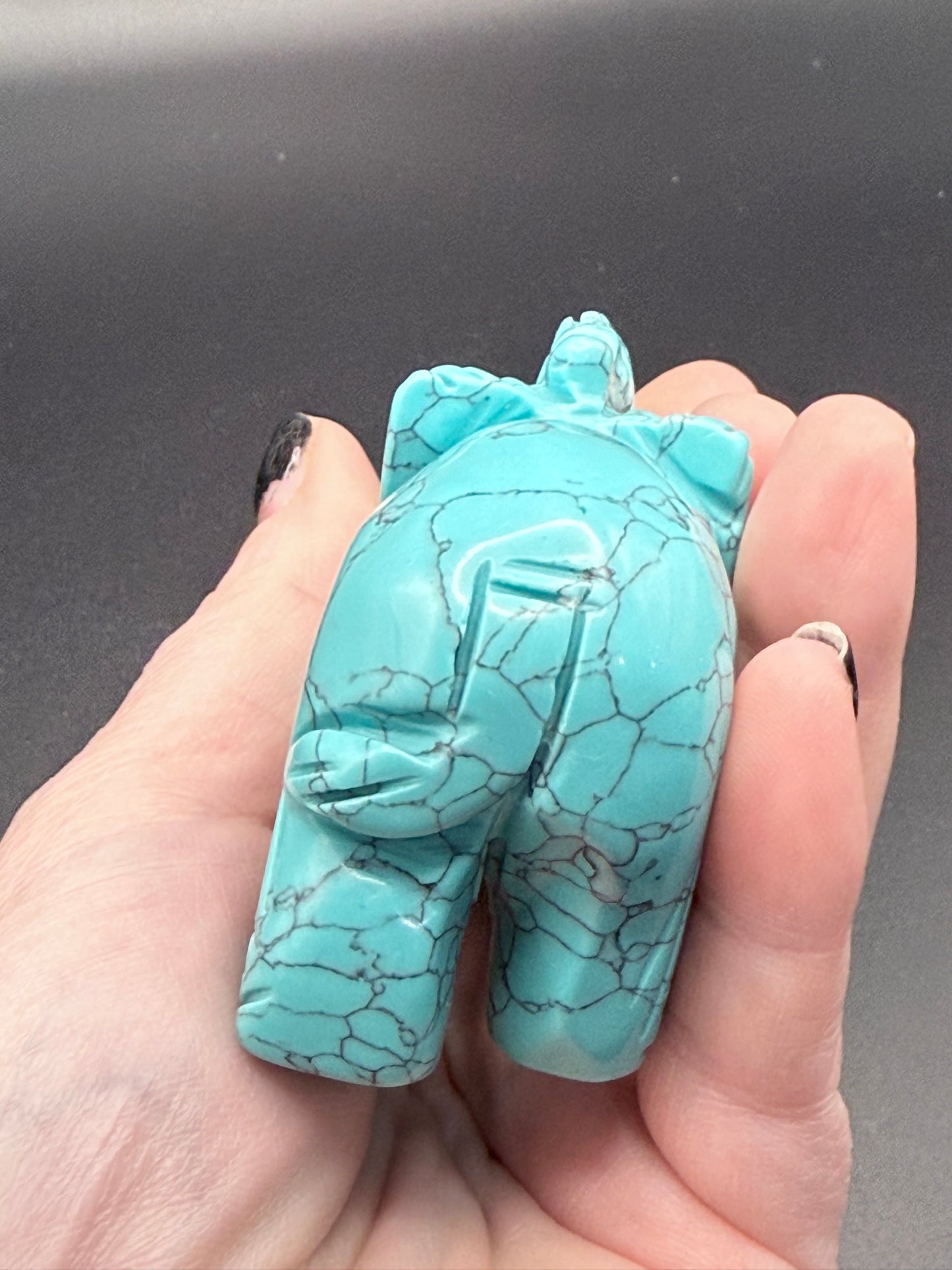 Aqua Blue Howlite Elephant