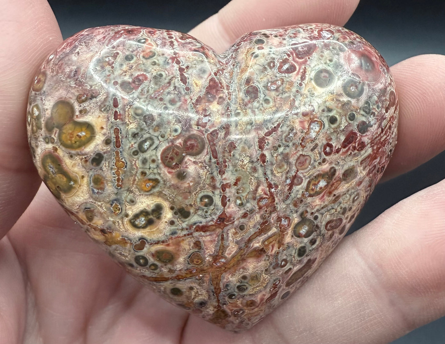 Leopard Skin Jasper Heart – 5.7cm C - Crystal wonderland By Lisa
