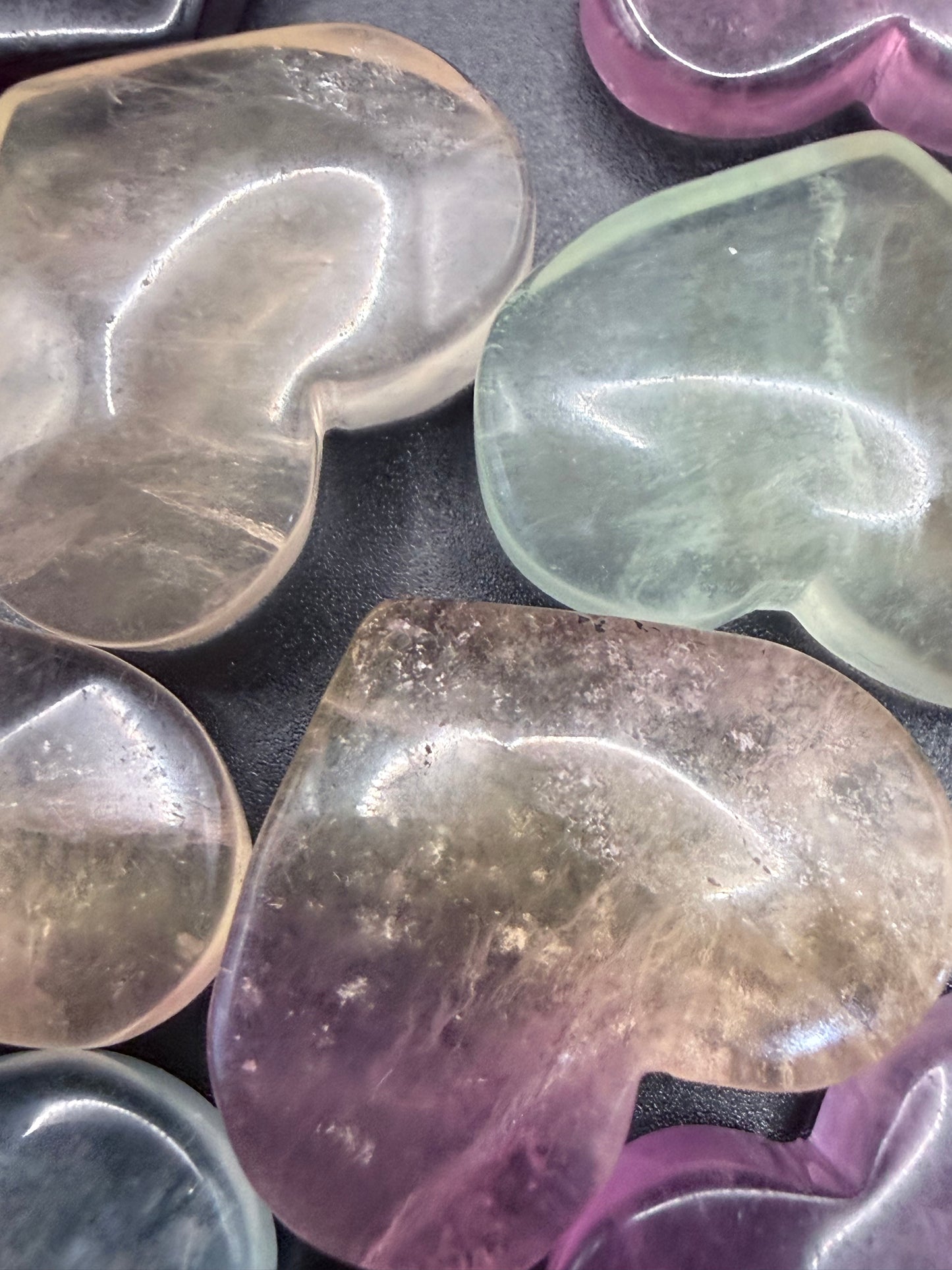 Rainbow Fluorite small Hearts