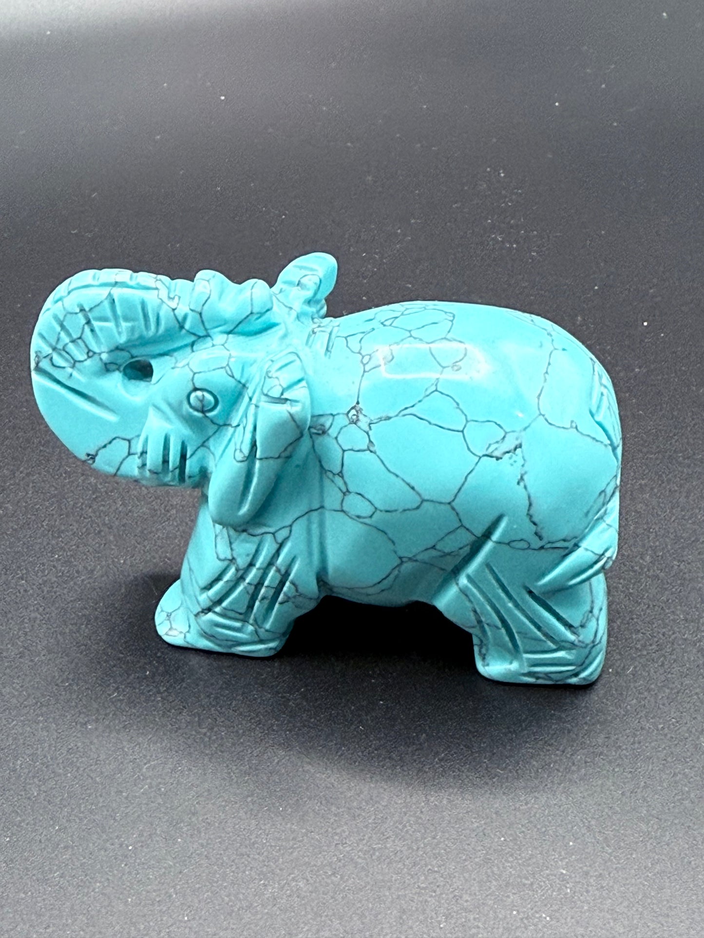 Aqua Blue Howlite Elephant