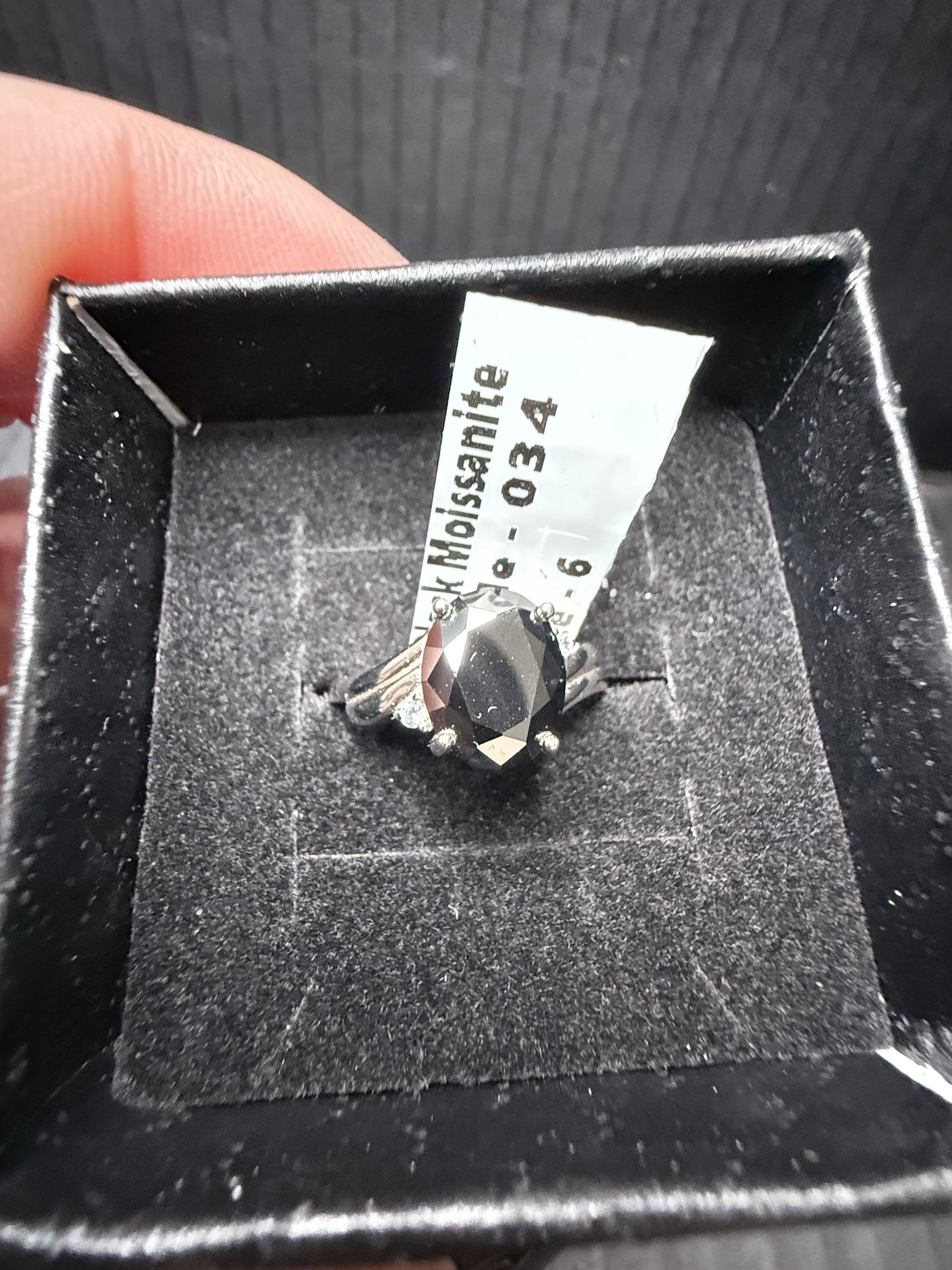 Black Moissonite Diamond Ring