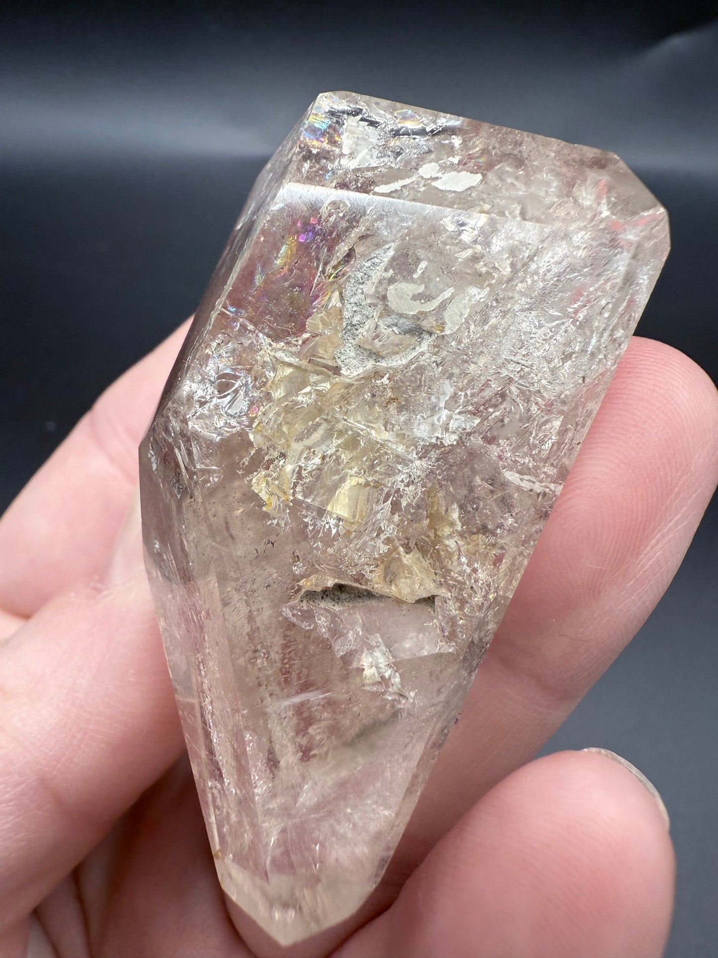 Included Smoky Quartz with Rainbow