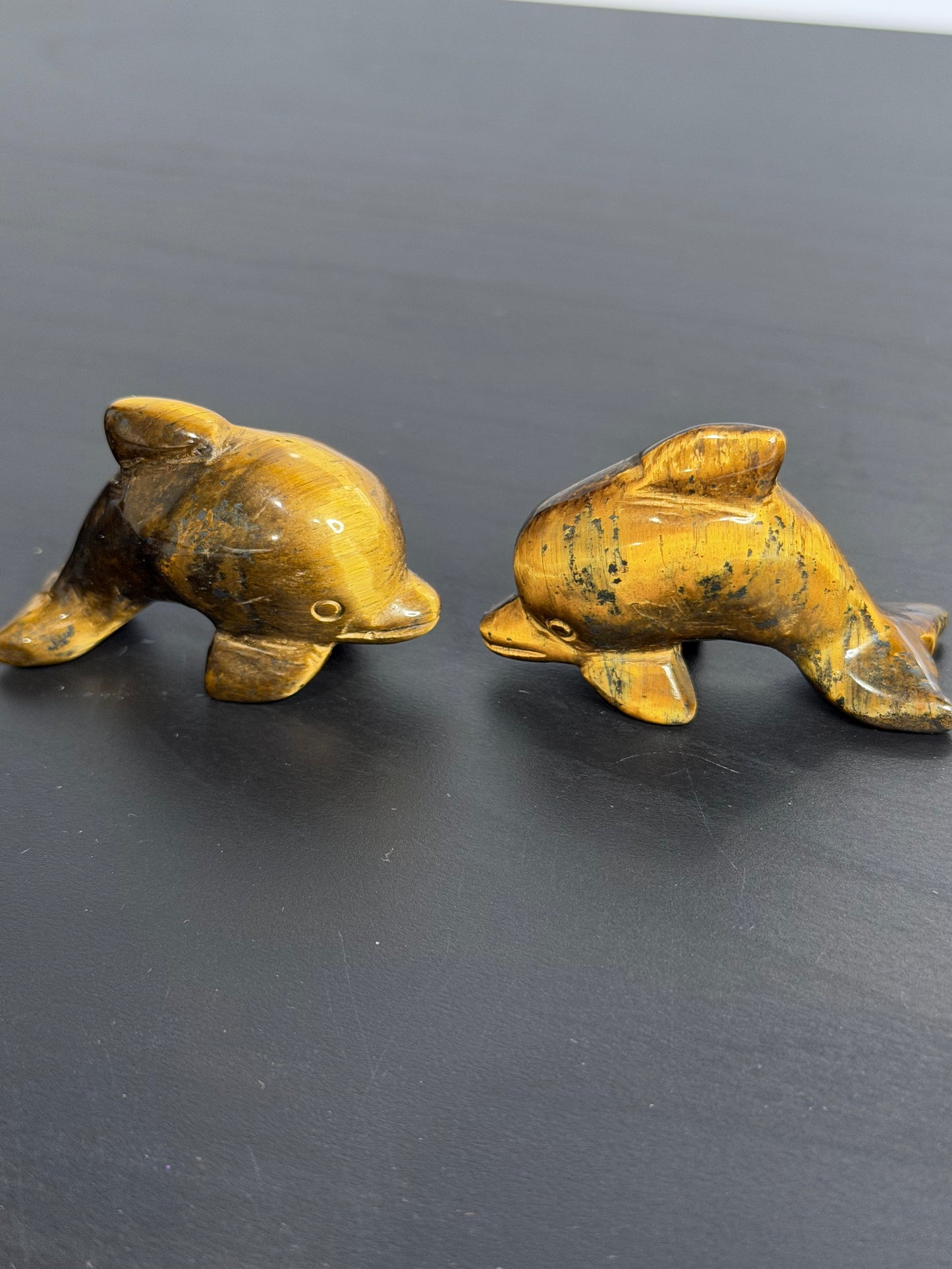 Tiger’s Eye Dolphin Carving