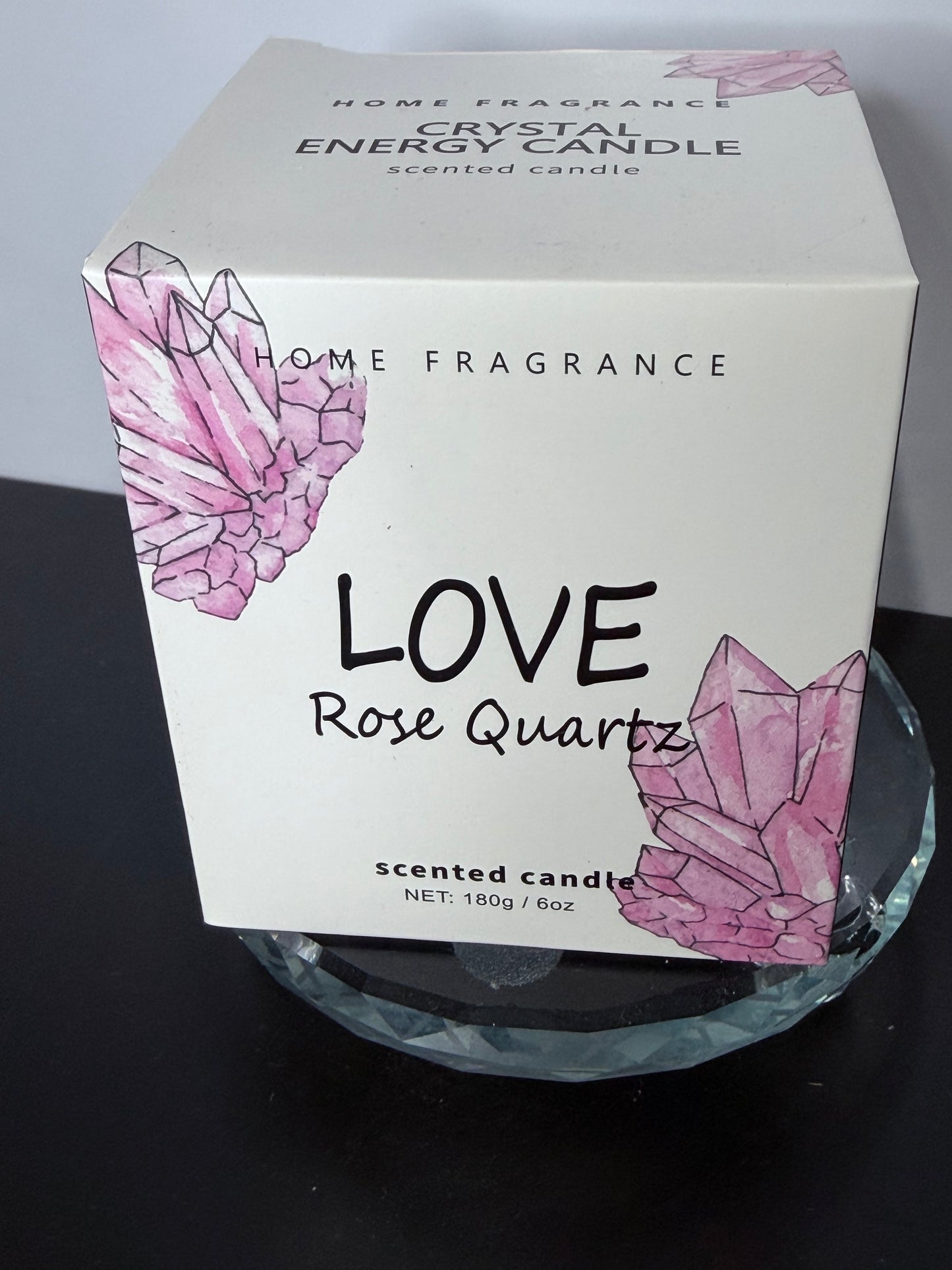 Love Crystal Energy Candle – Rose Quartz | 180g