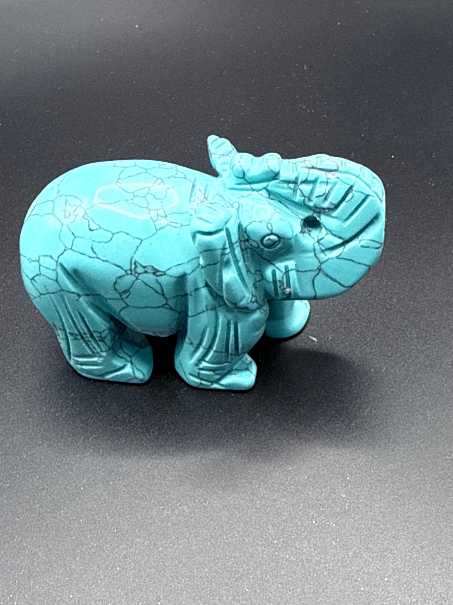 Aqua Blue Howlite Elephant