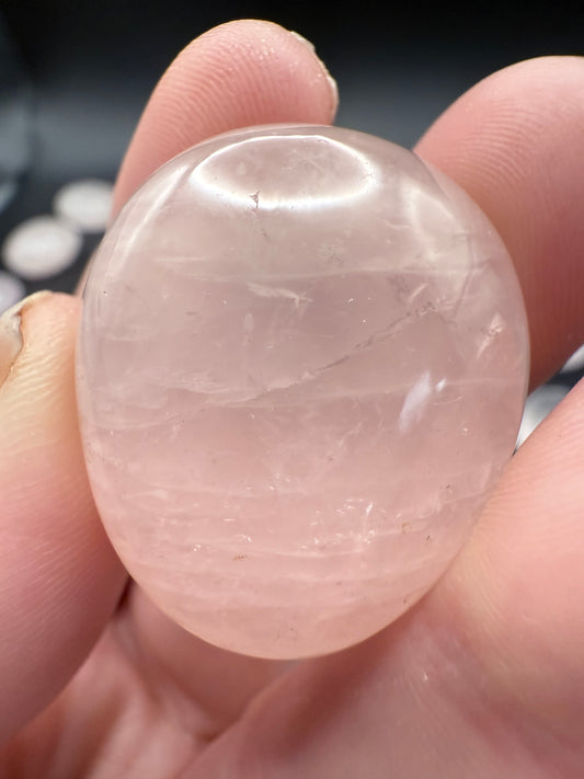 Rose Quartz Pocket Palm Stone