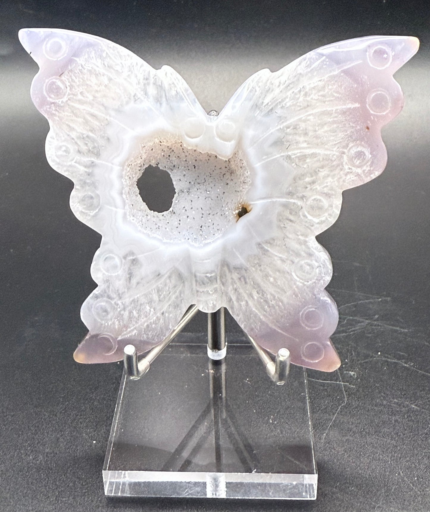 Agate Butterfly with Sparkling Druzy