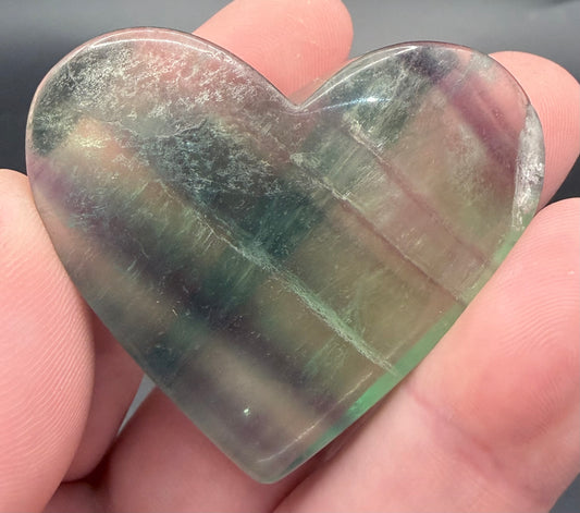 💜 Fluorite Heart assorted colours– 5cm