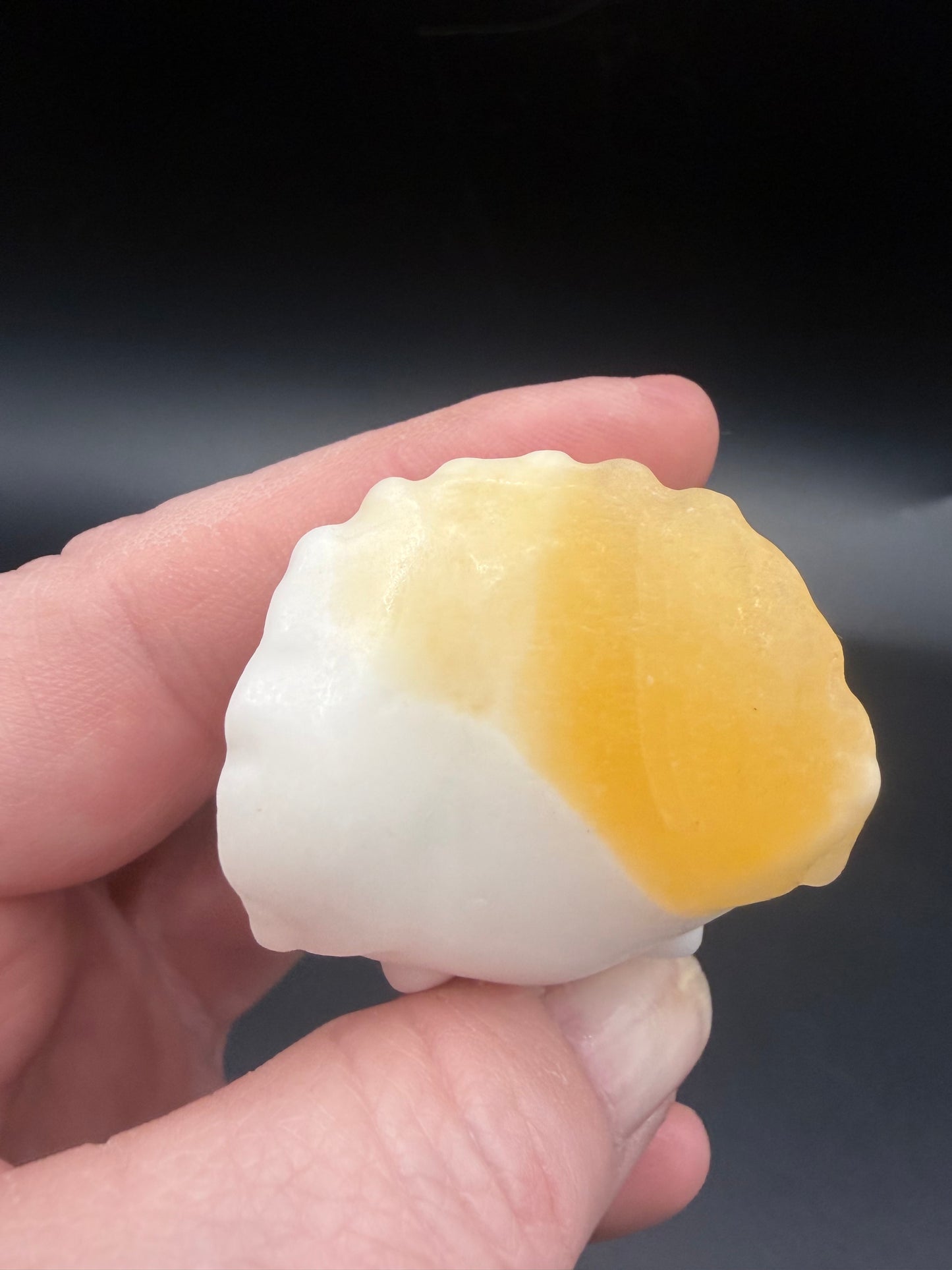 Orange Calcite Triceratops – Crystal Carving (5cm)