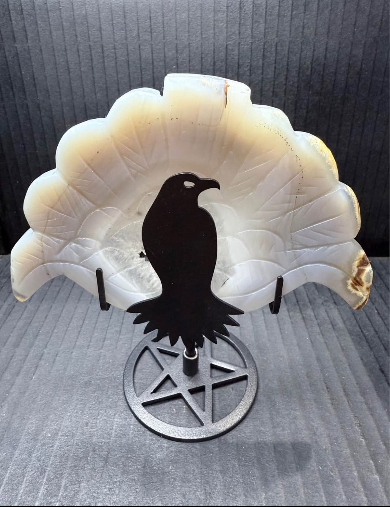 Druzy Agate Bird Wings On stand