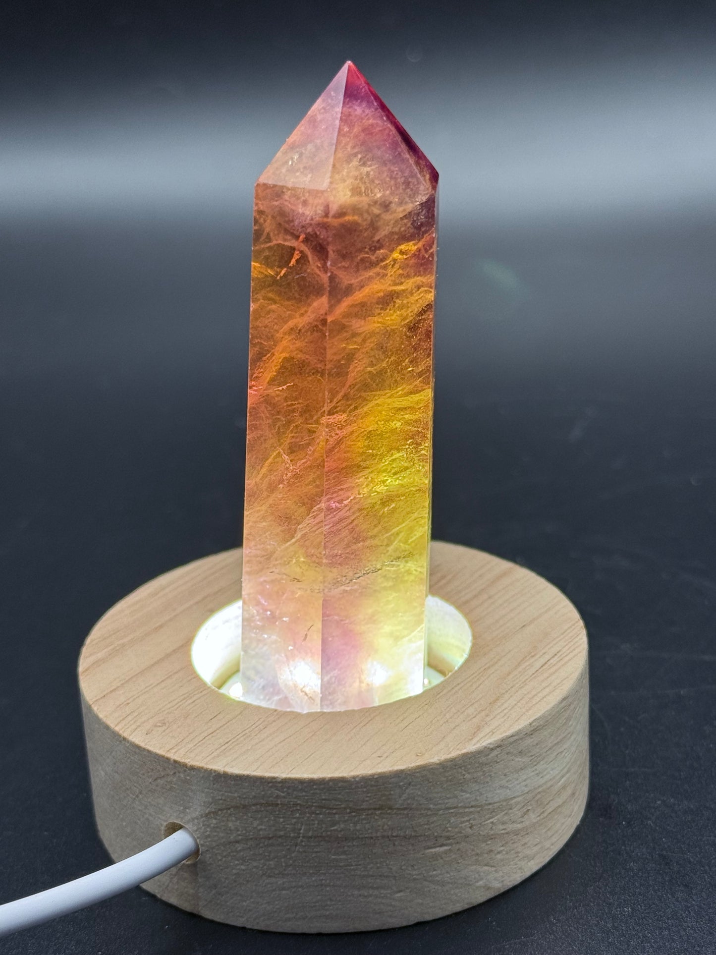 Yellow and Purple Fluorite Tower