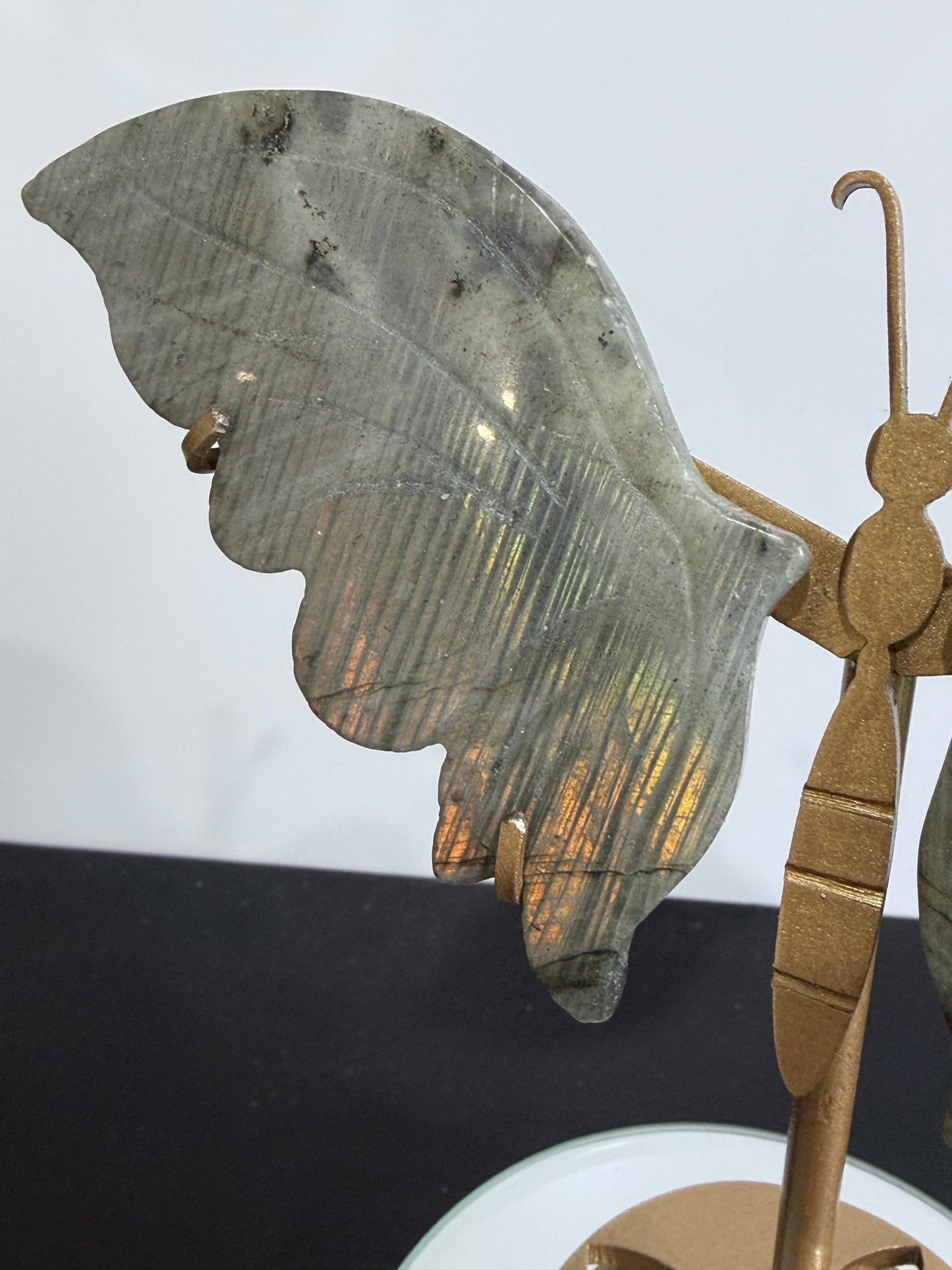 Labradorite Butterfly Crystal Display on Stand – 15 cm
