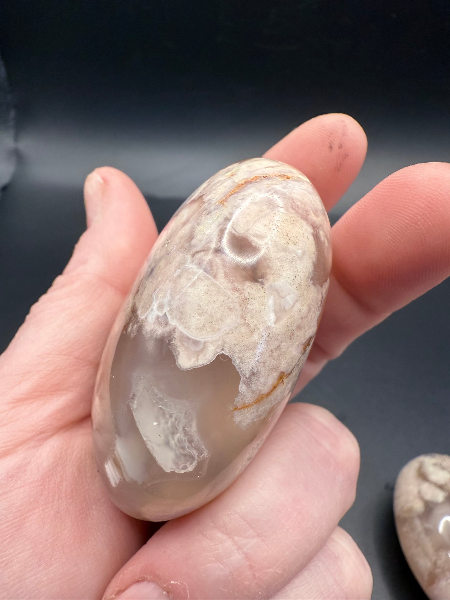 Flower Agate Palm Stone 🌸 Larger Size
