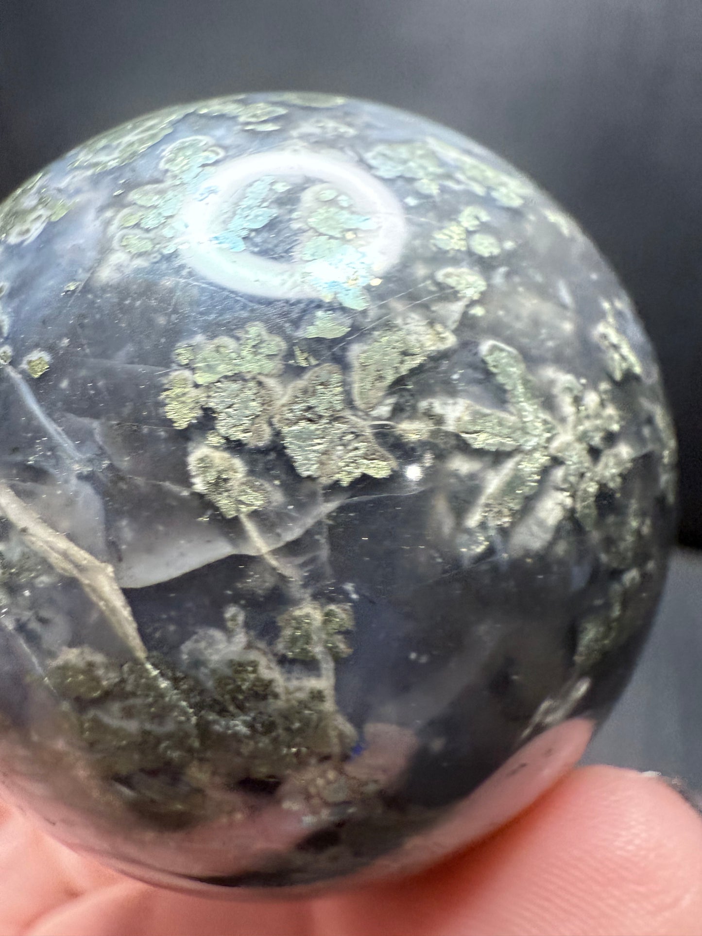 RARE Pyrite in Agate Sphere
