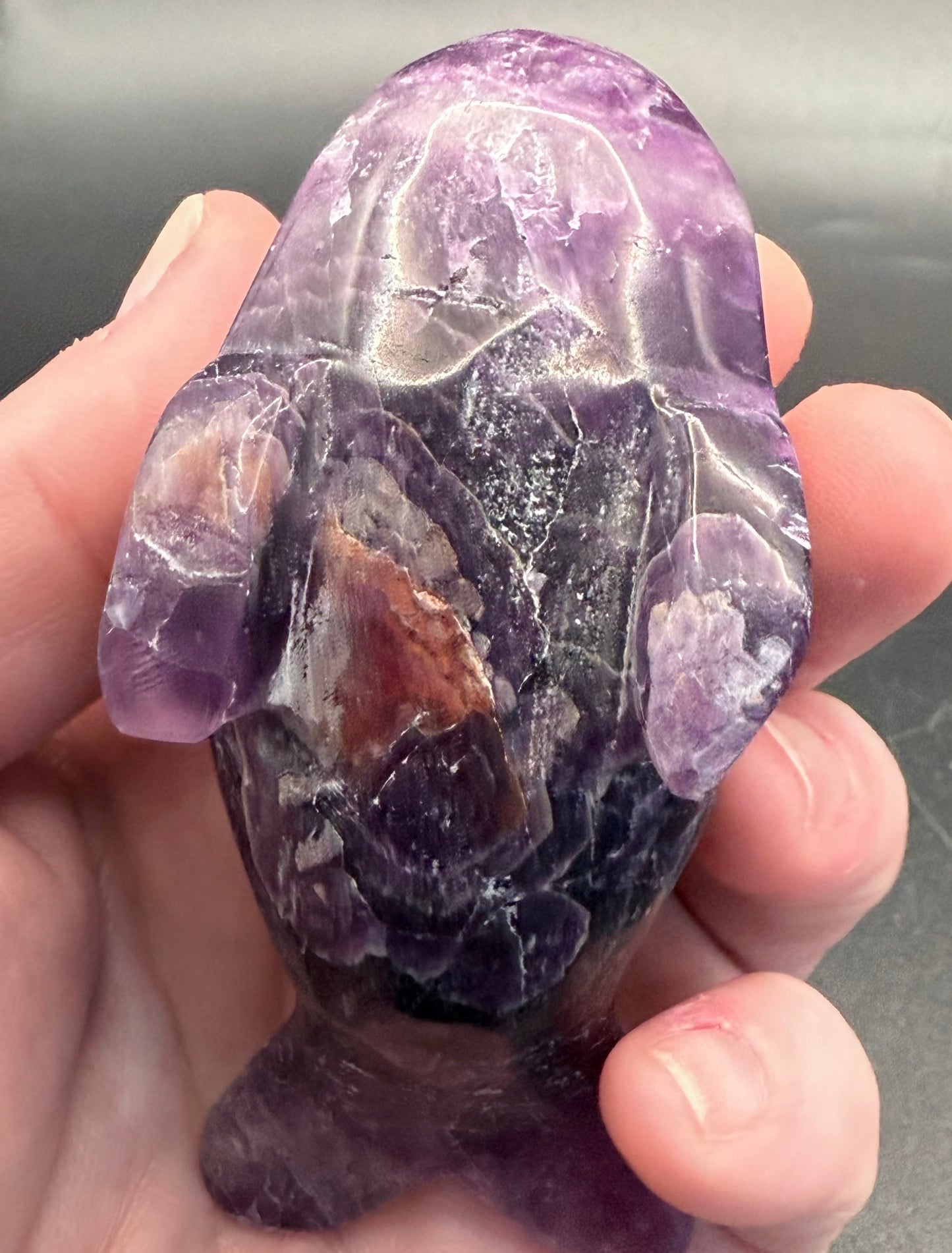 Purple Fluorite Dolphin Carving โ 190g | 8.8 x 4.1cm