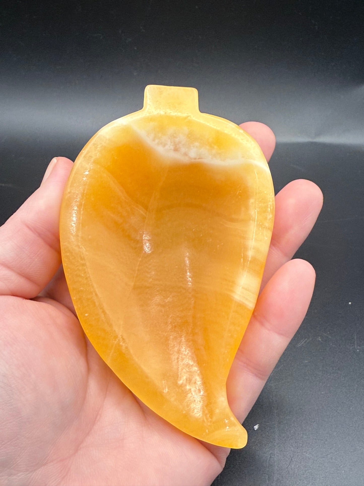 Yellow Calcite Leaf Bowl