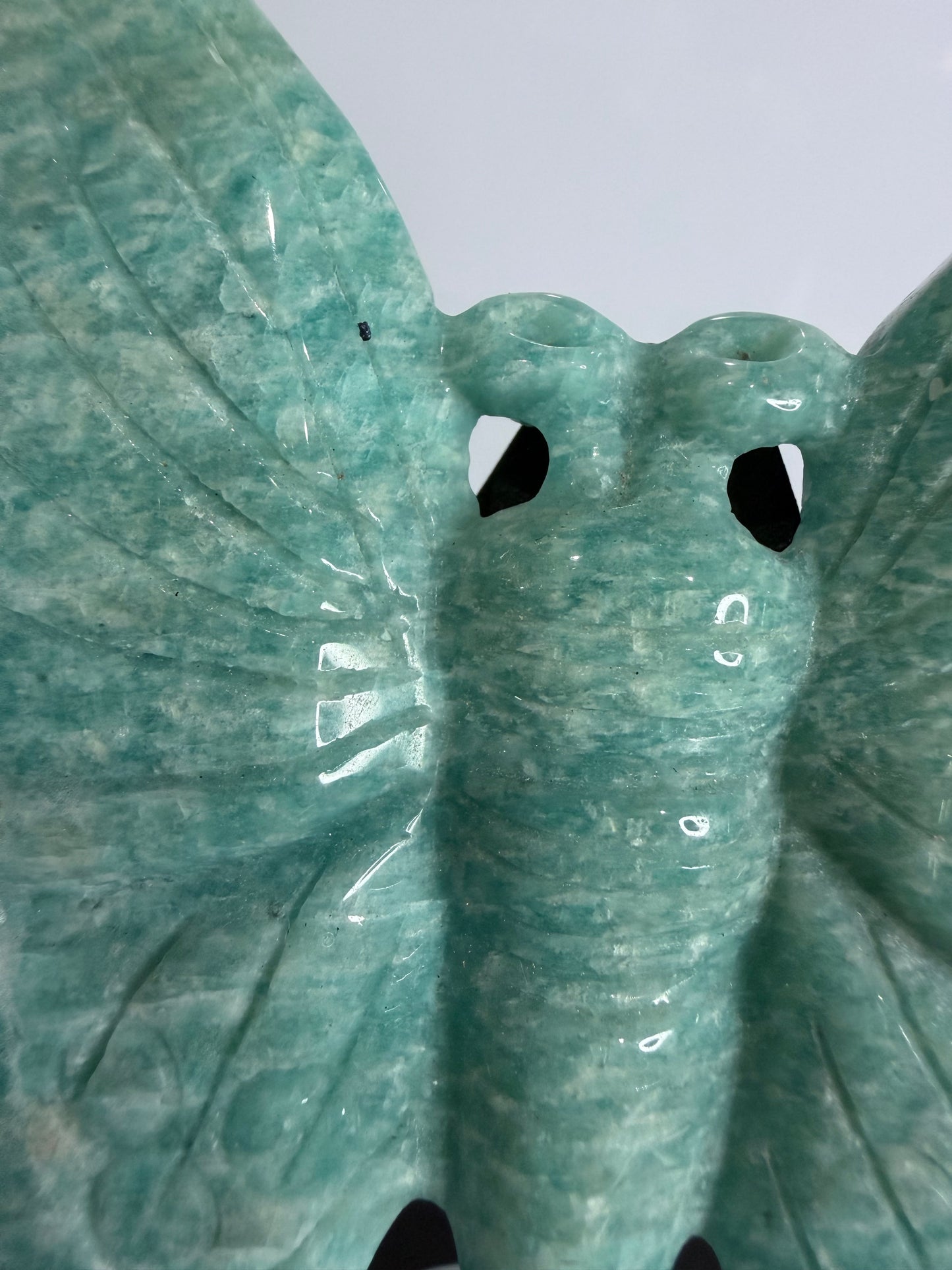 Amazonite Butterfly Carving on Stand – 20cm