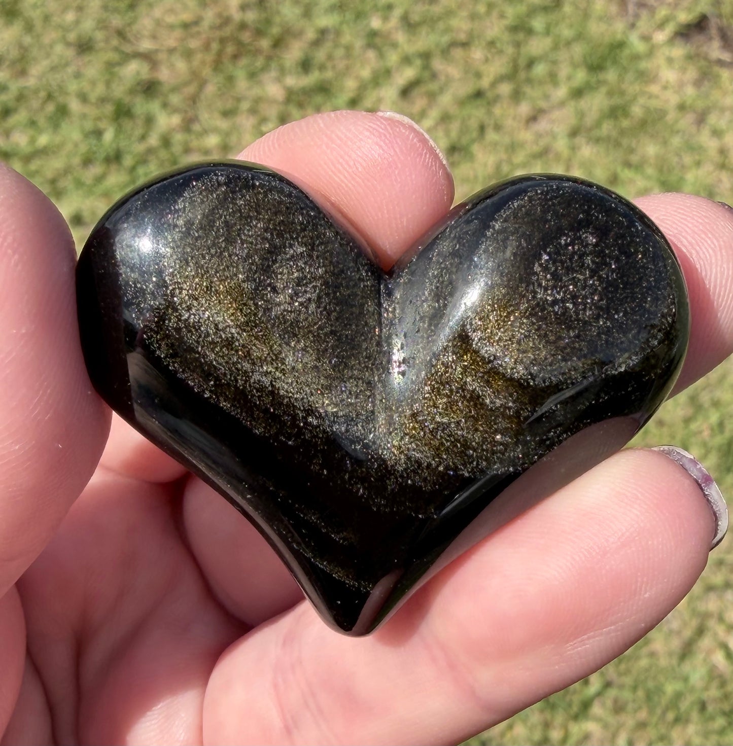 Golden Sheen Obsidian Heart