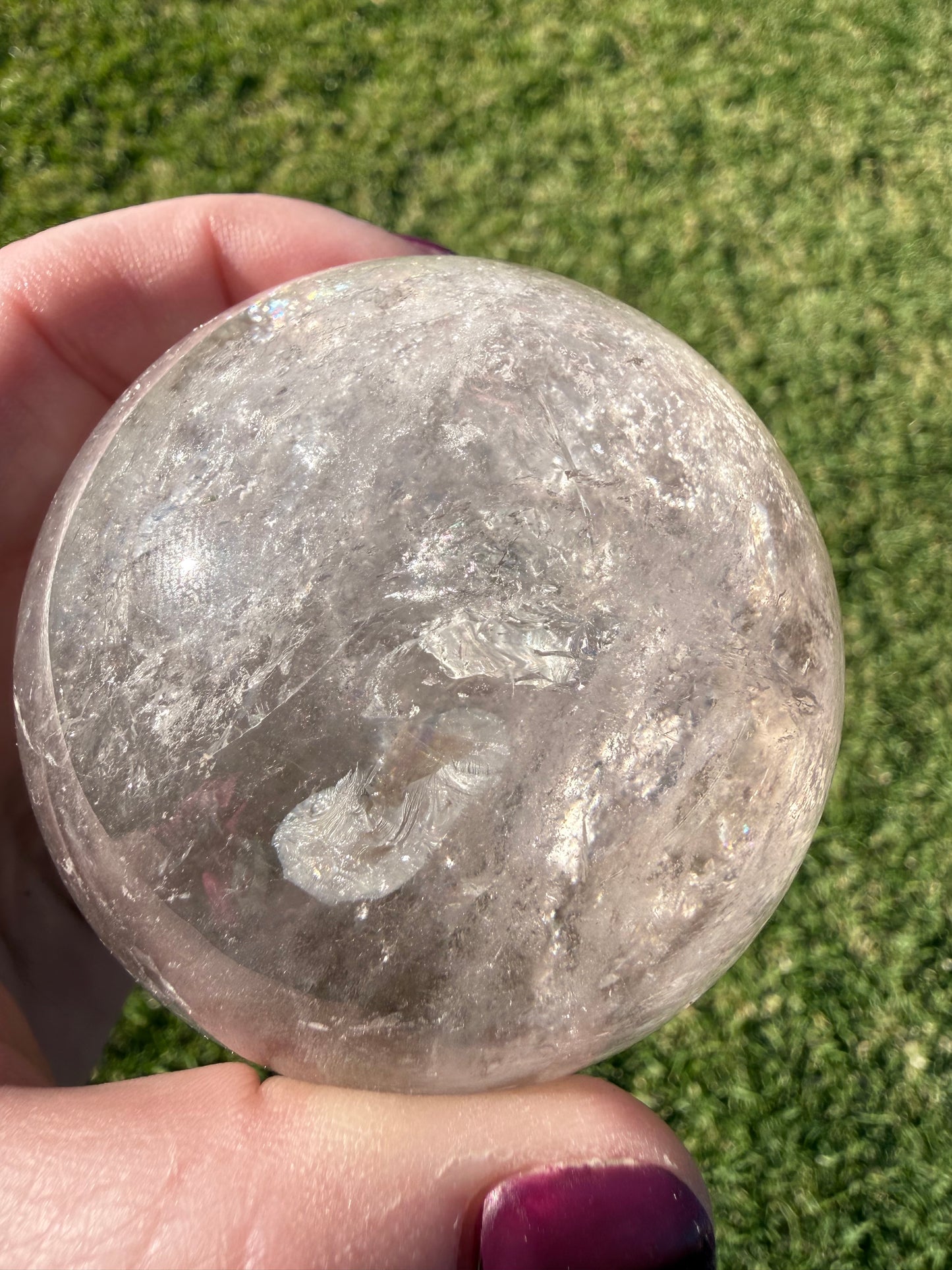 Clear Smoky Quartz Rainbow Sphere
