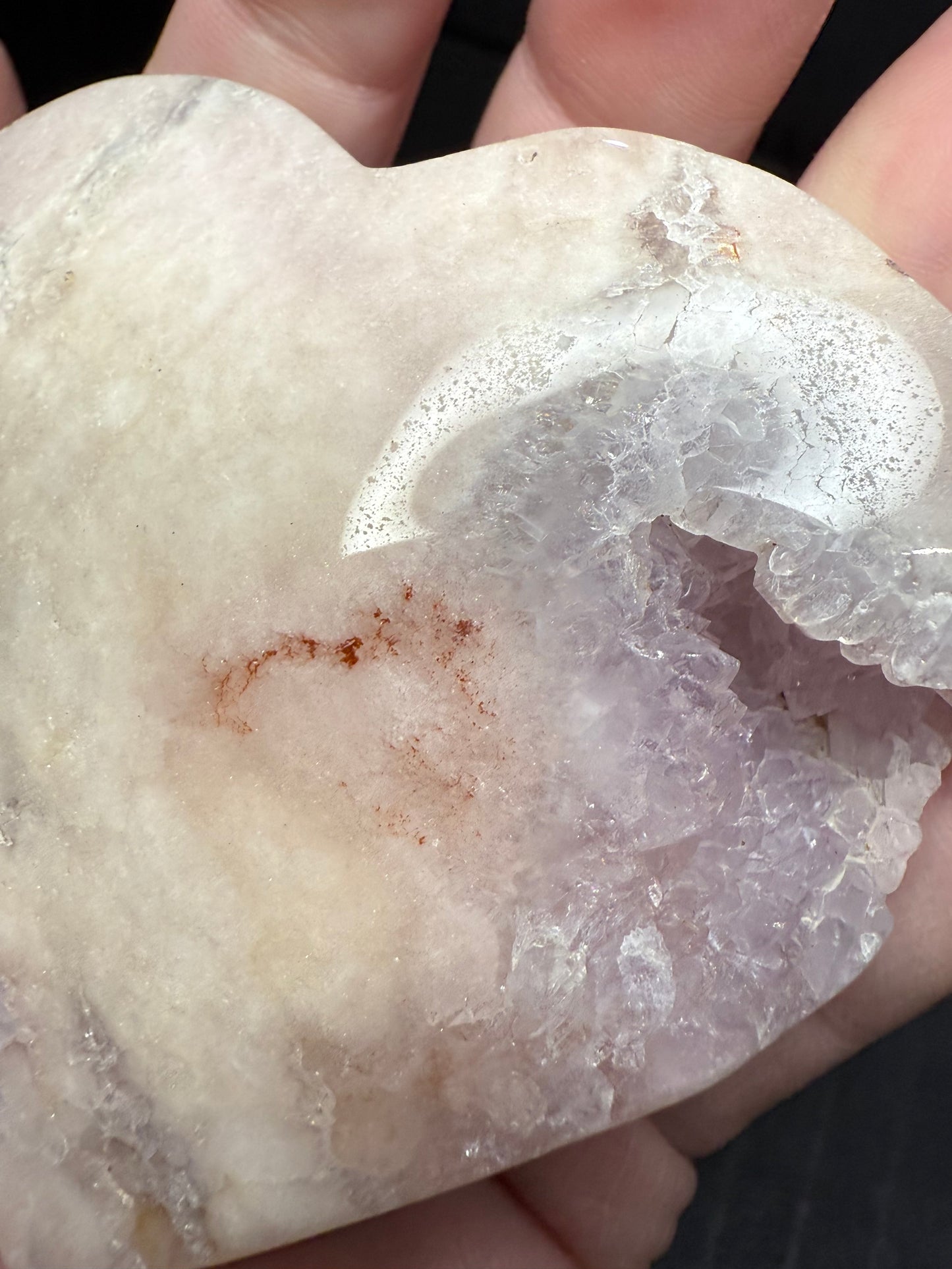 Pink Amethyst Heart on stand