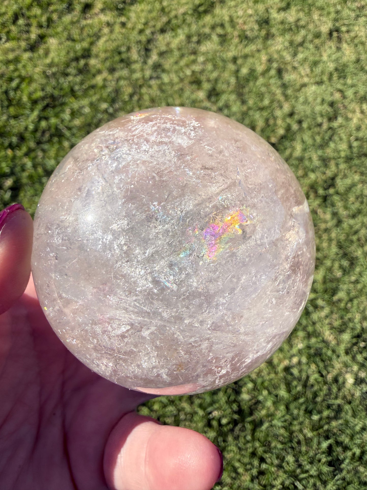 Clear Smoky Quartz Rainbow Sphere