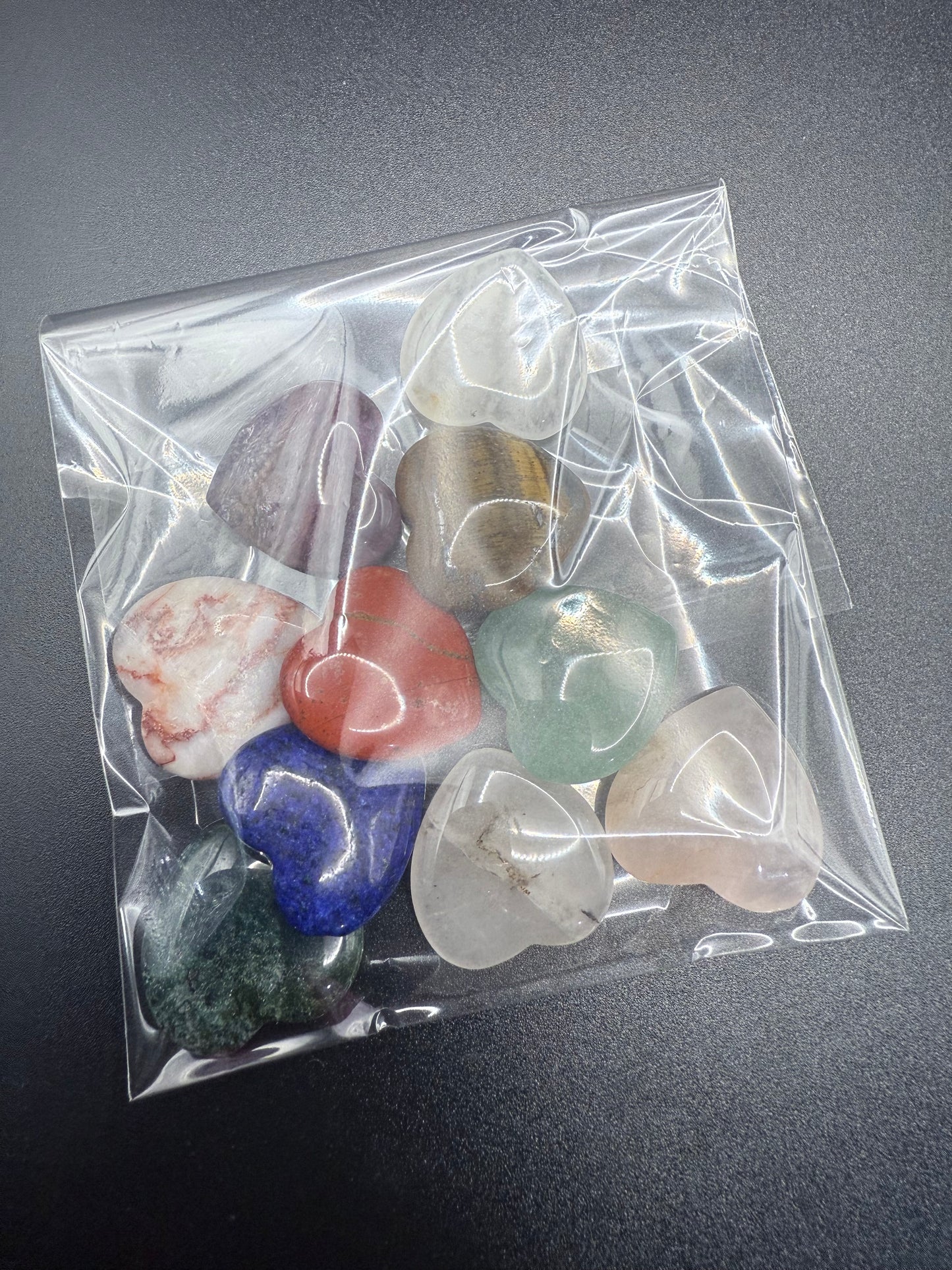 10 Pack Mixed Mini Crystal Hearts