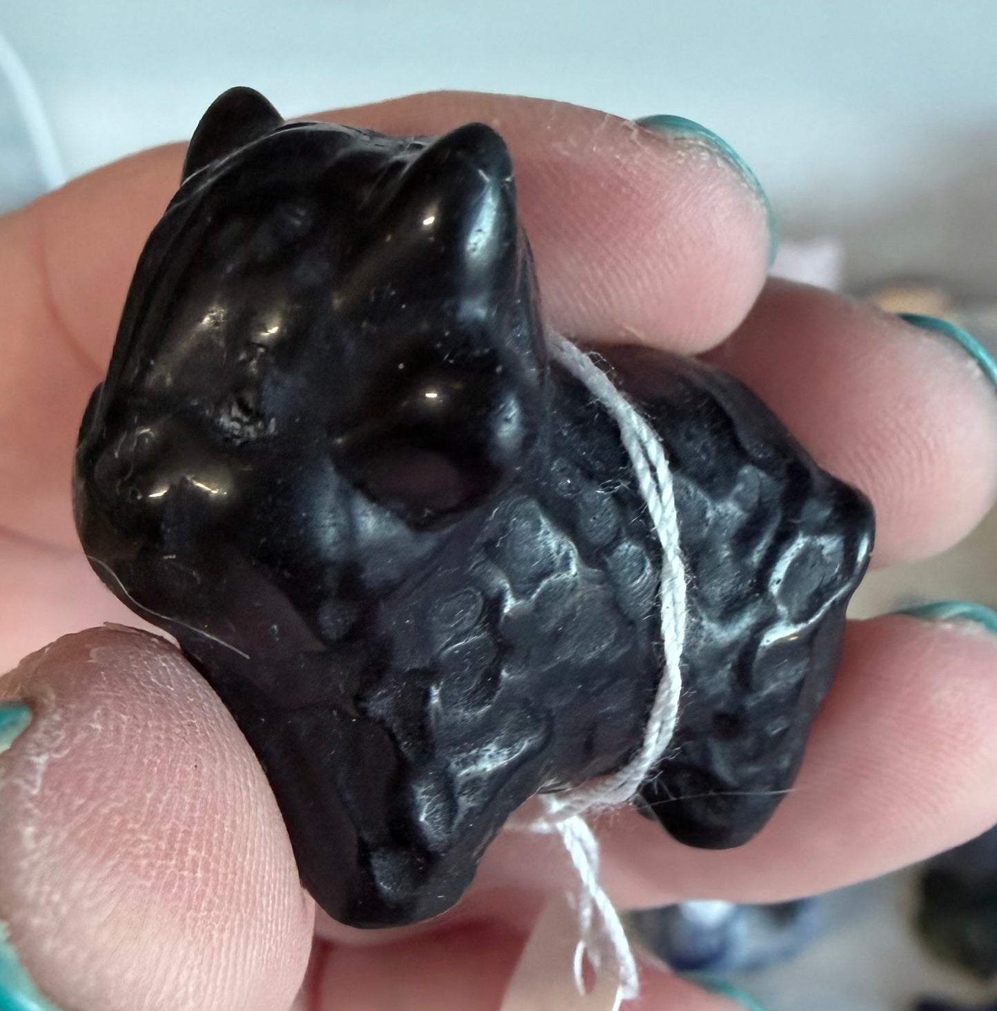 Mini Black Obsidian Highland Cow Crystal Carving
