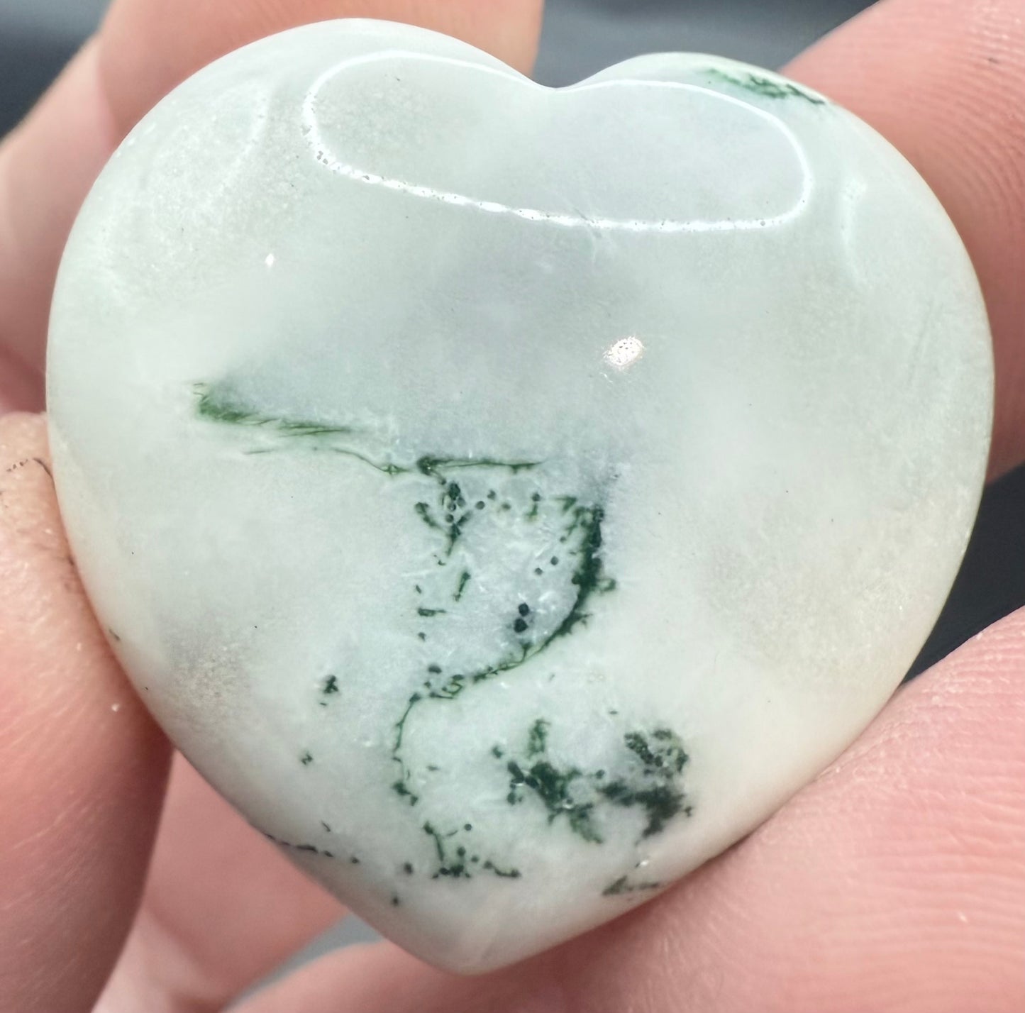Moss Agate Heart – 3 cm