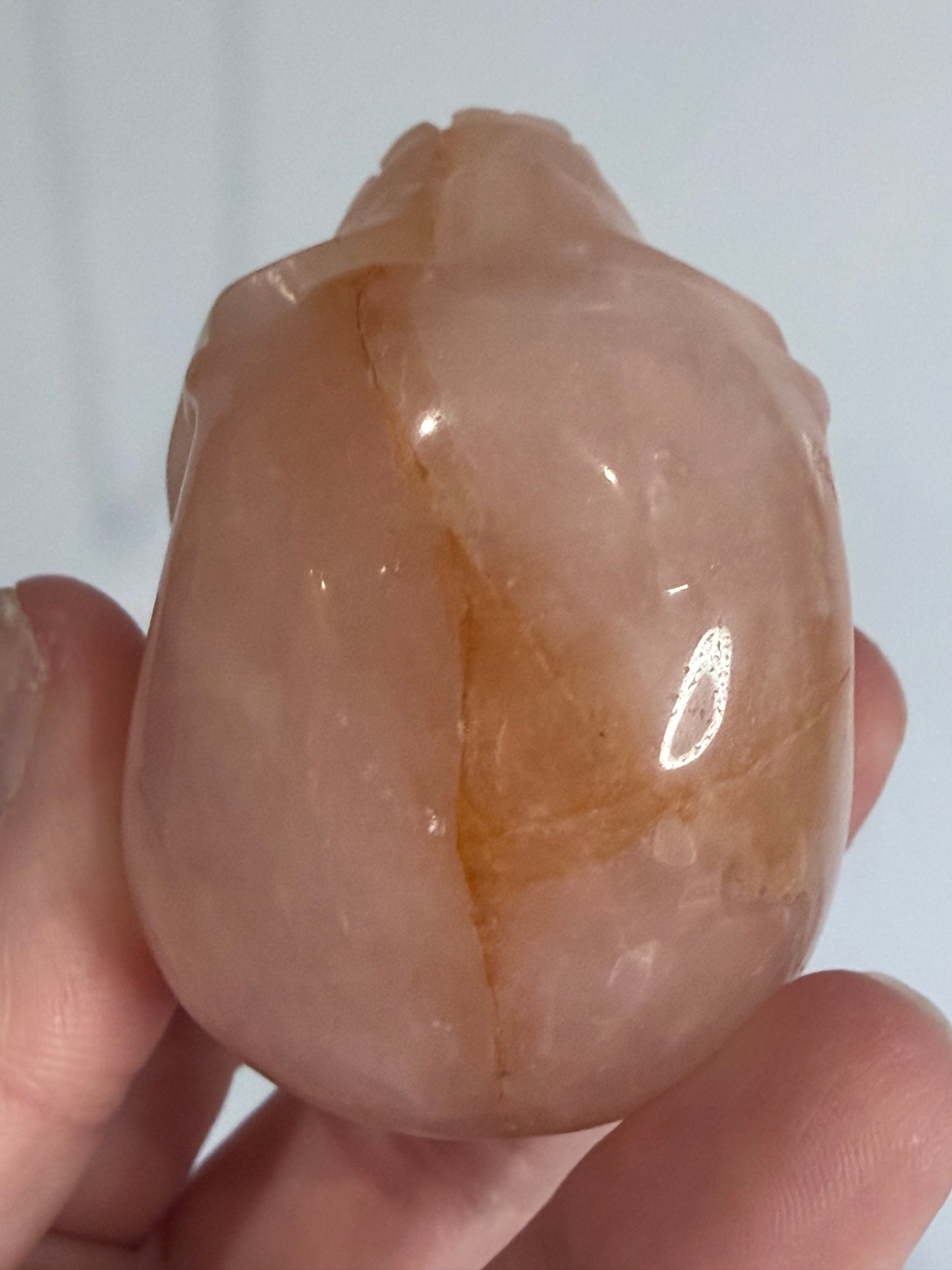 Fire Quartz (Hematoid Quartz) Crystal Skull – Peach Tones | 6cm