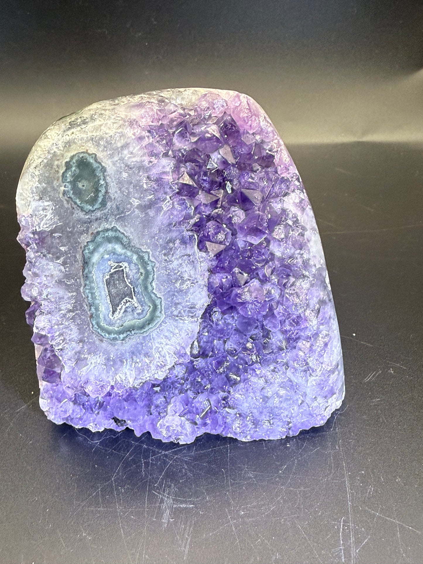Amethyst Geode with Unique Eye Formations