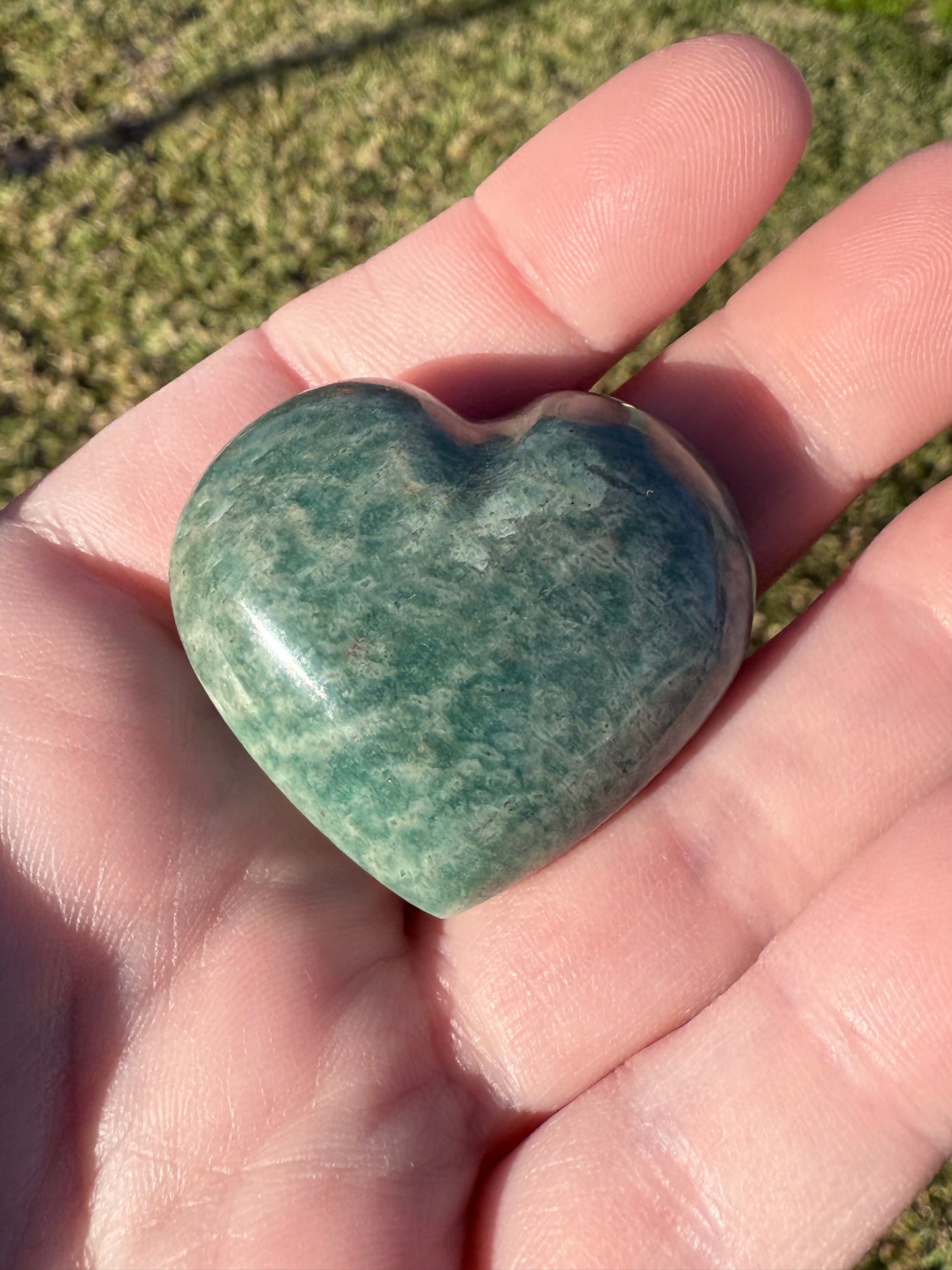 Amazonite Heart ā 4cm (Intuitively Chosen)
