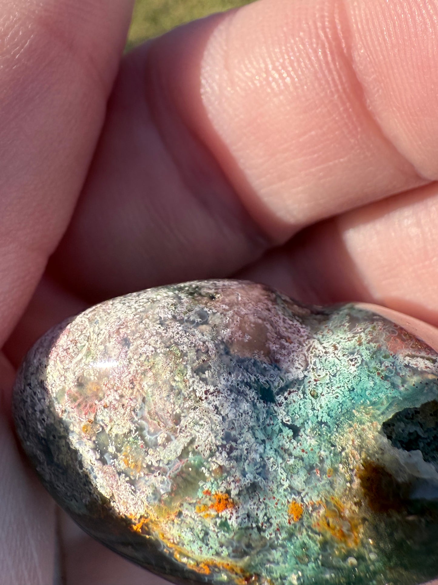 Ocean Jasper 4cm Puffy Heart