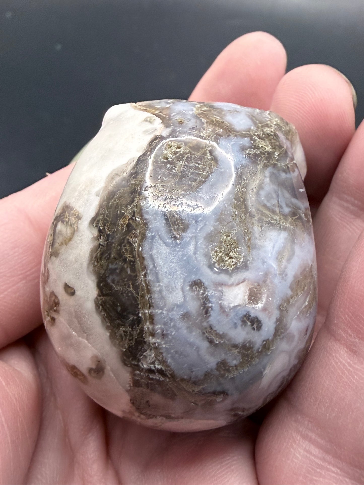 Moss Agate Skull Carving – 120g | 5.5 × 5cm