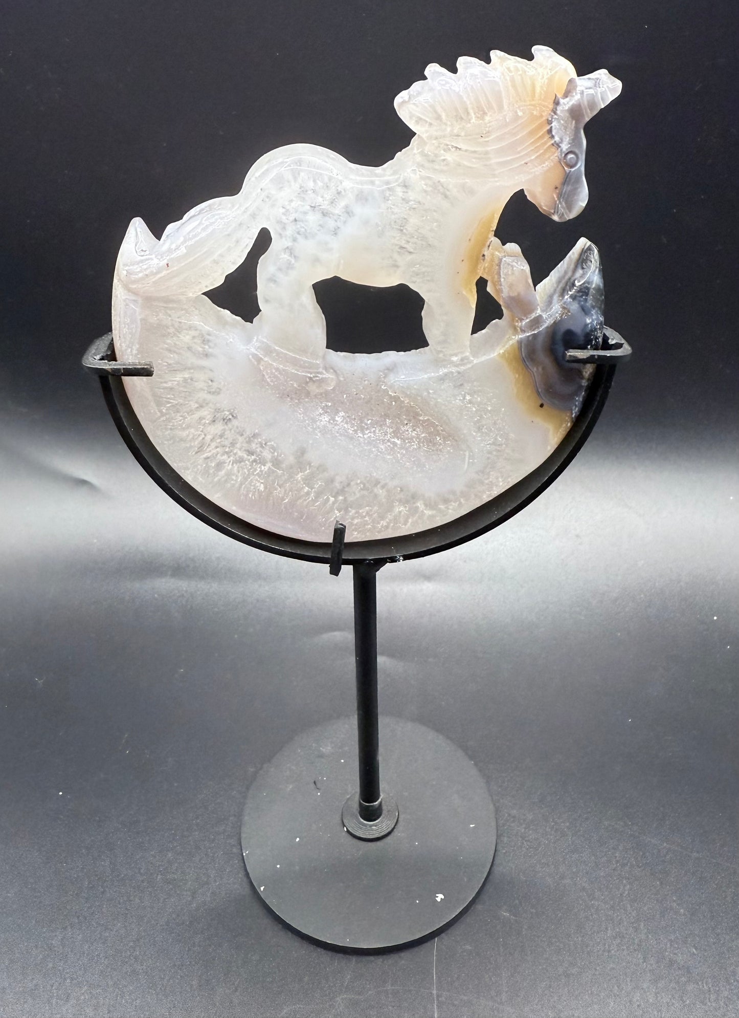 Agate Unicorn on Stand