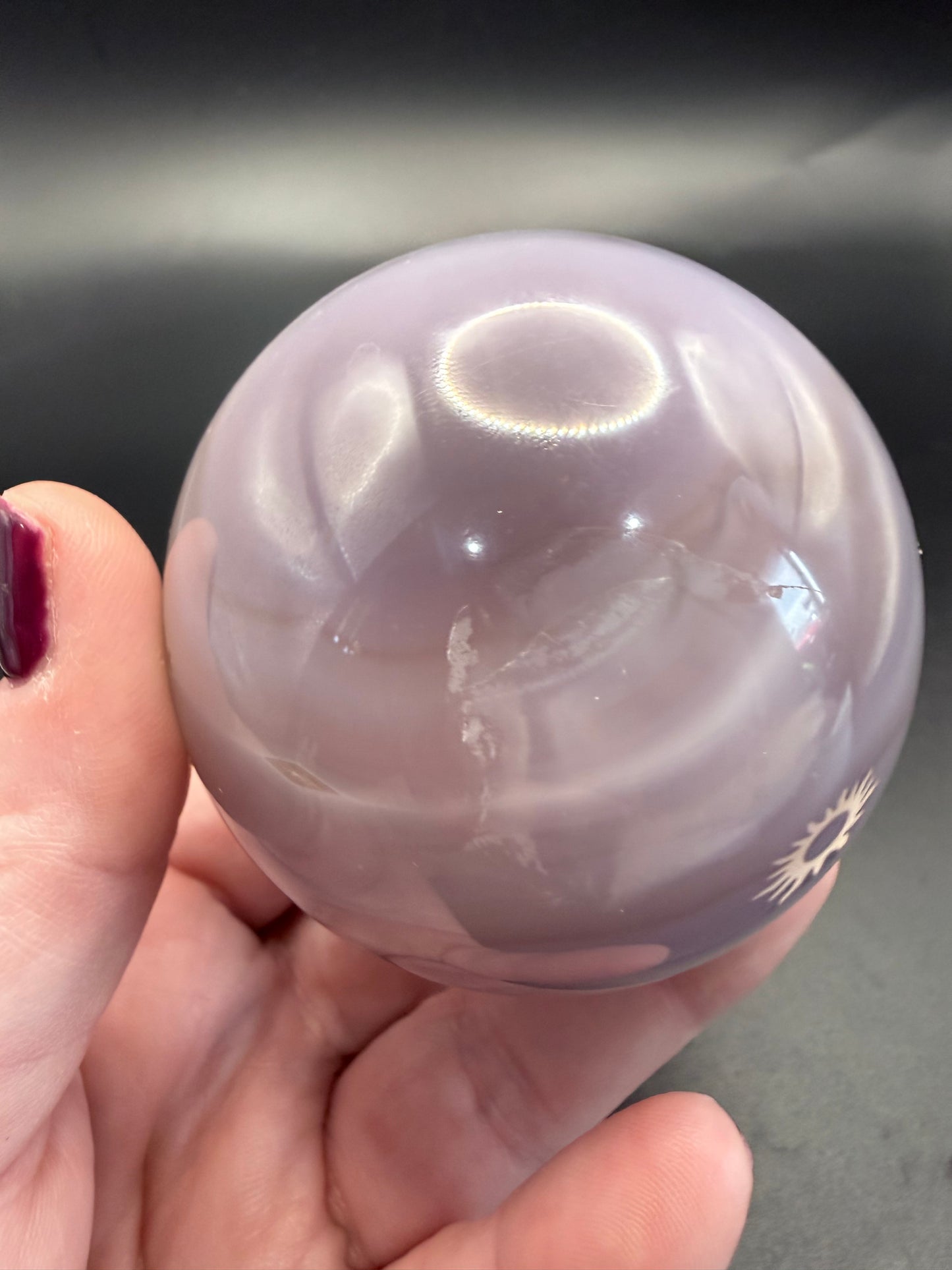 Pink Banded Agate Druzy Sphere