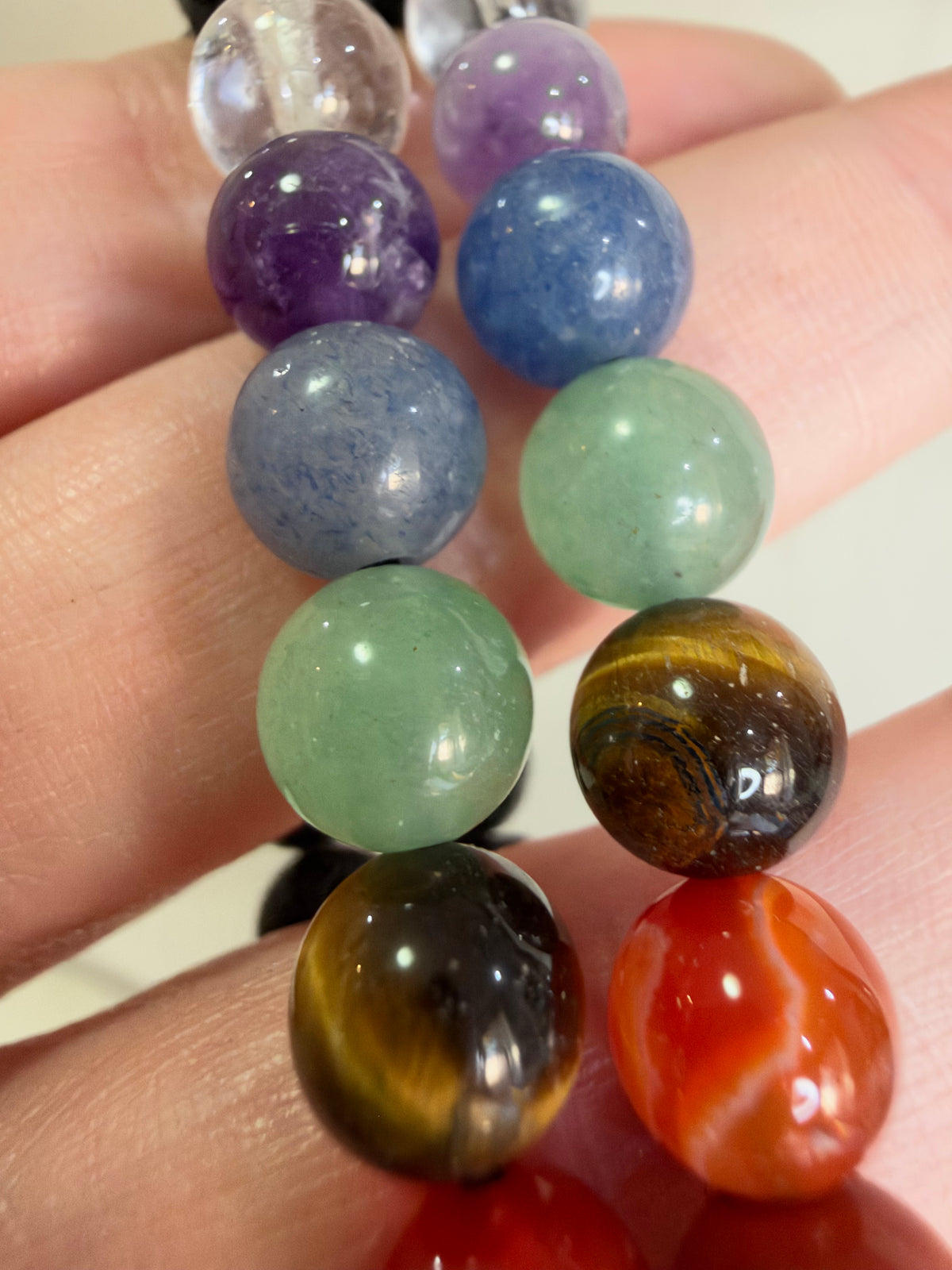 8mm Lava Stone Seven Chakra Bracelet