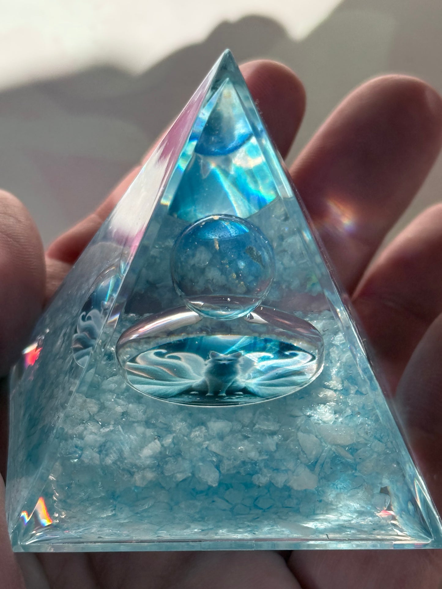 Spirit Nine Tail Fox Orgone Pyramid
