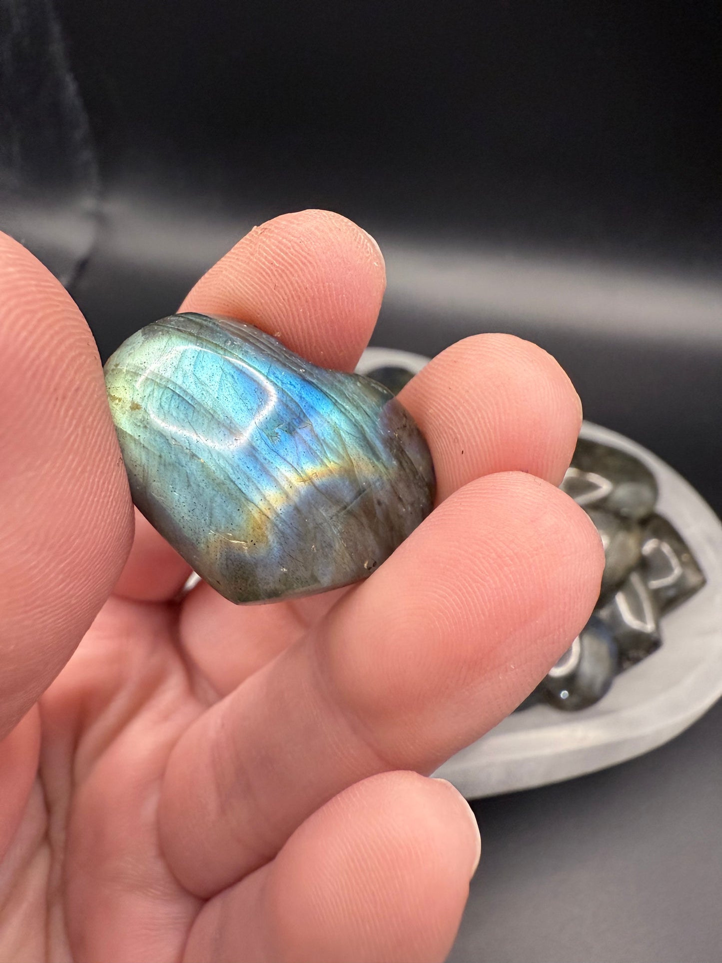 Mini Labradorite Hearts with Beautiful Flash
