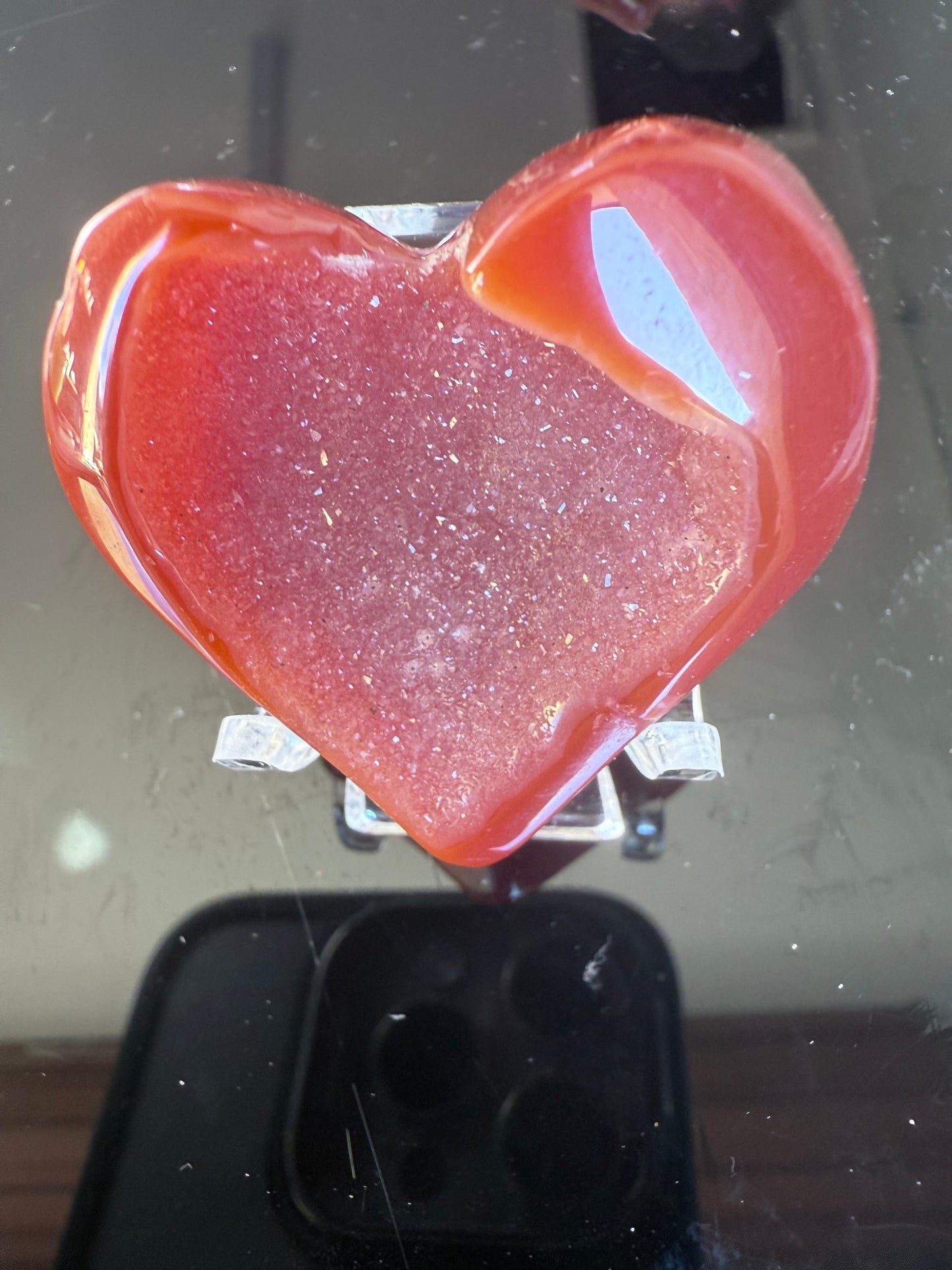 Druzy Carnelian Heart