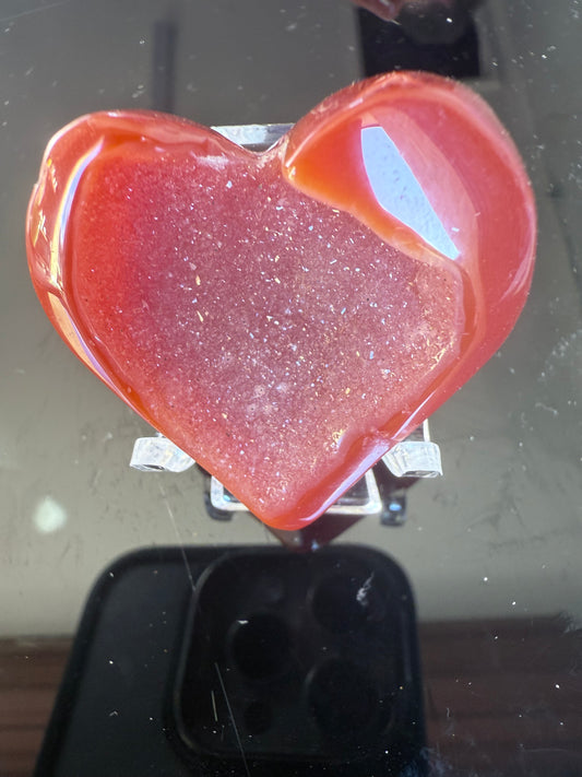 Druzy Carnelian Heart