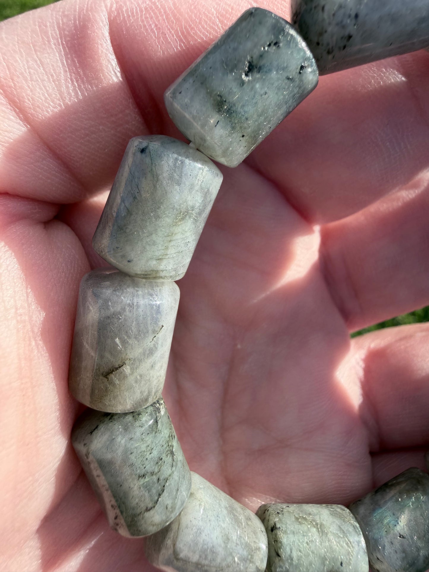 Labradorite Barrel Bead Bracelet