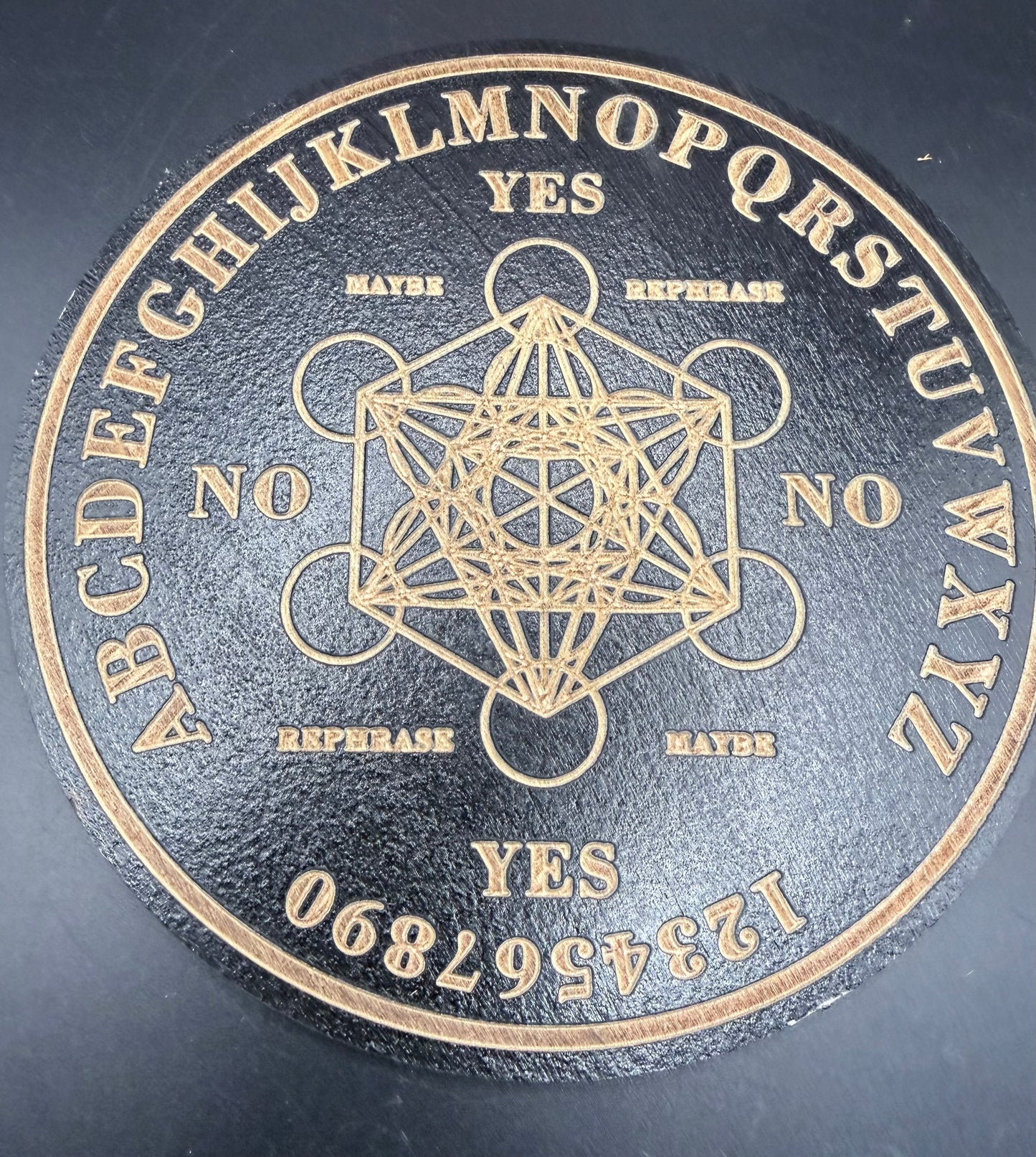 Metatron’s Cube Pendulum Board with Crystal Set