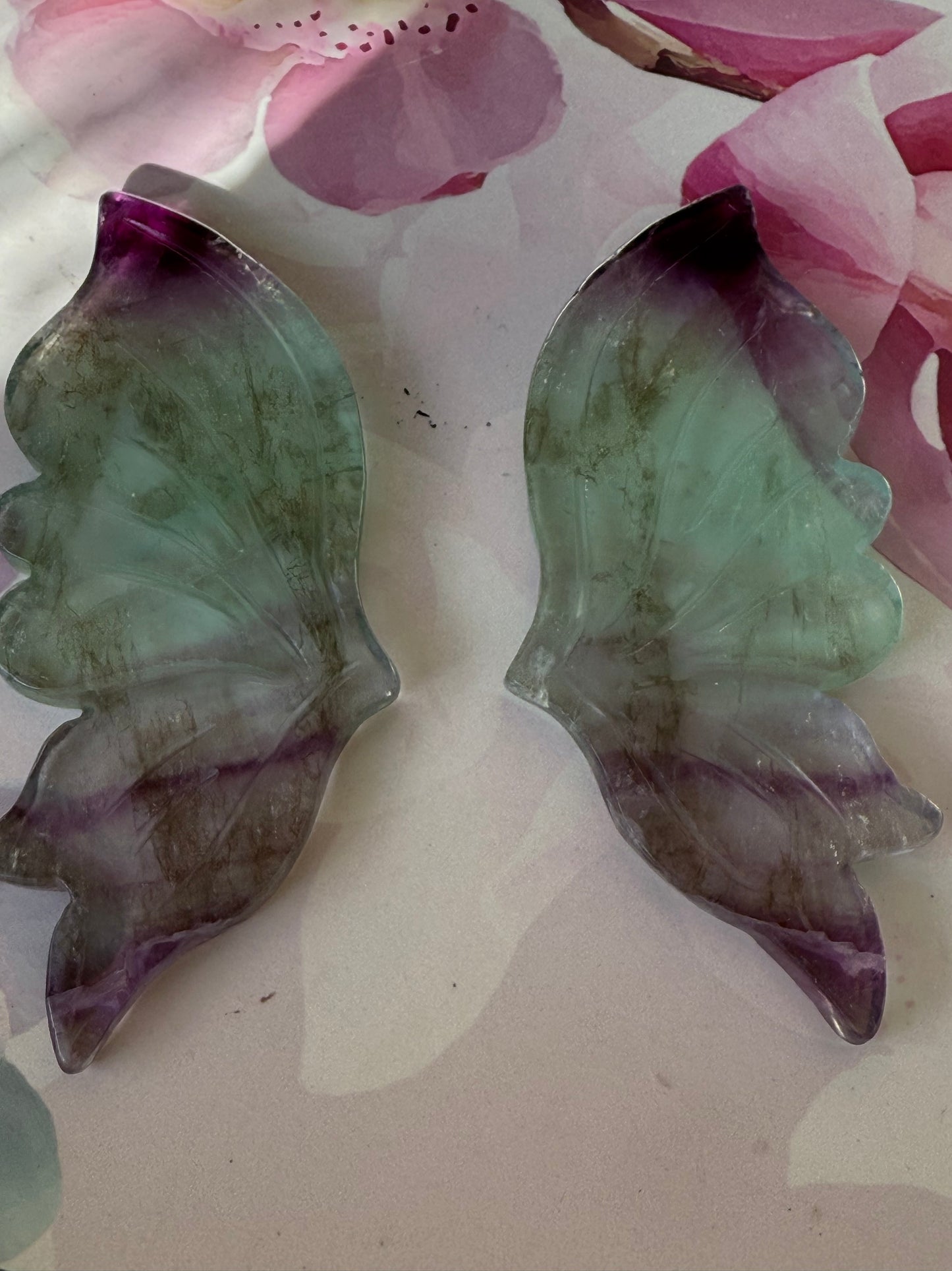 Beautiful Green and Purple Fluorite Butterfly
