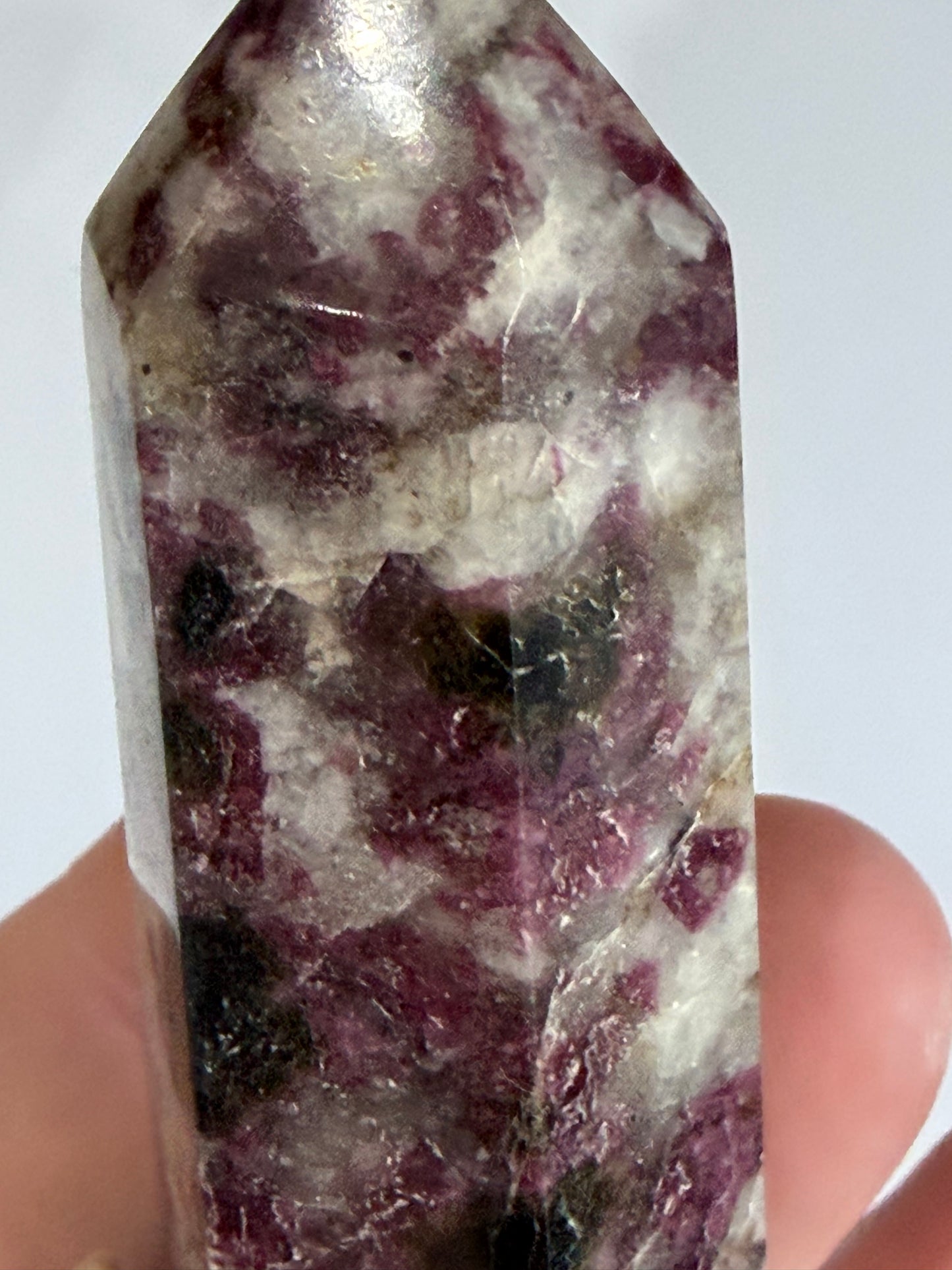 Pink Tourmaline in Quartz Crystal Tower – 8.2cm | 65g A