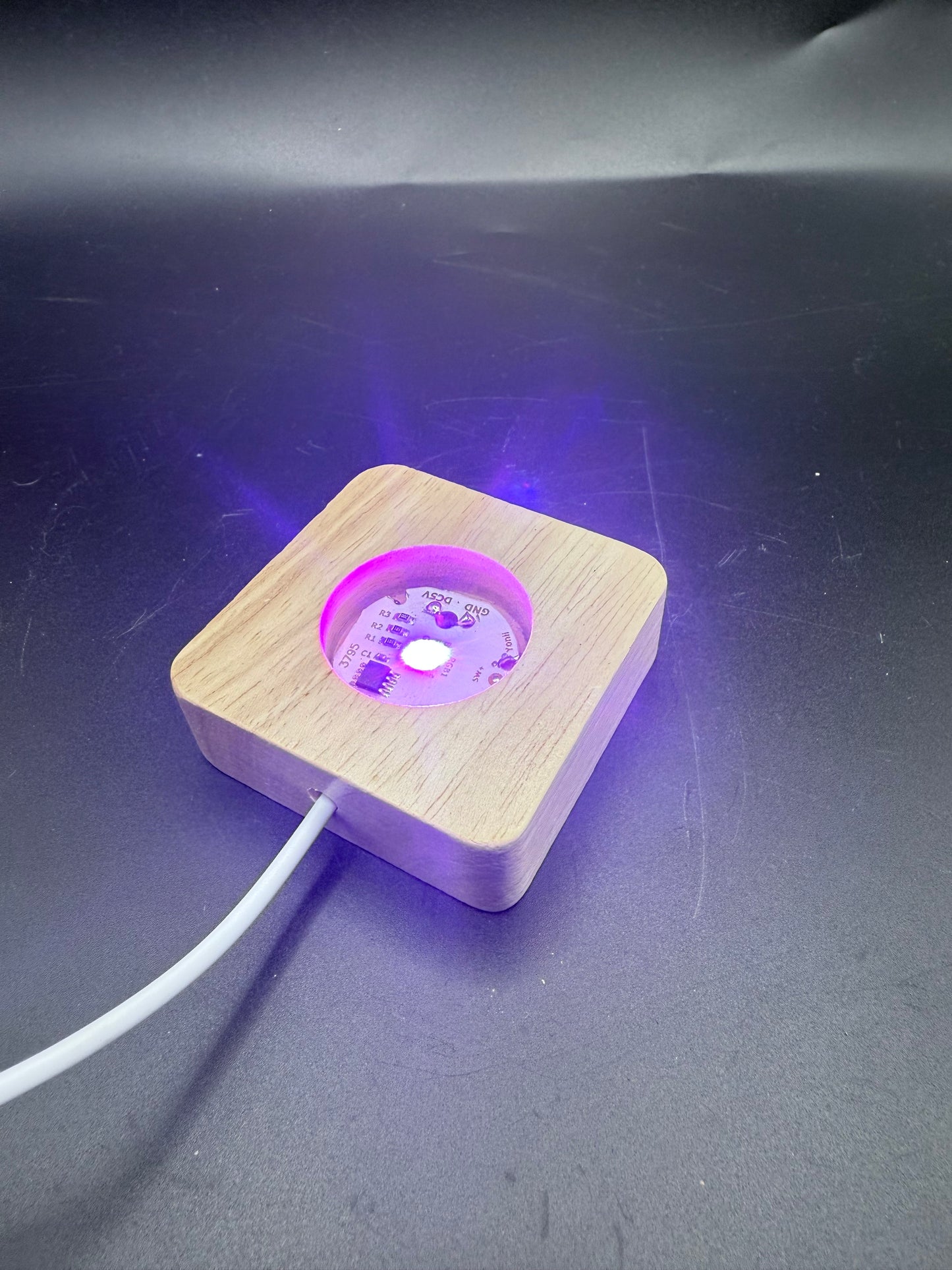Colour-Changing LED Wooden Light Base