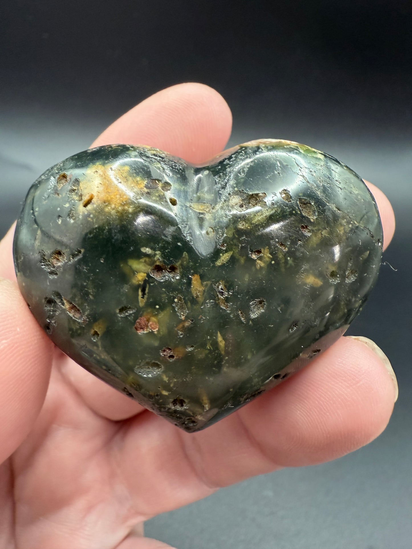 Ocean Jasper Heart ā 5cm