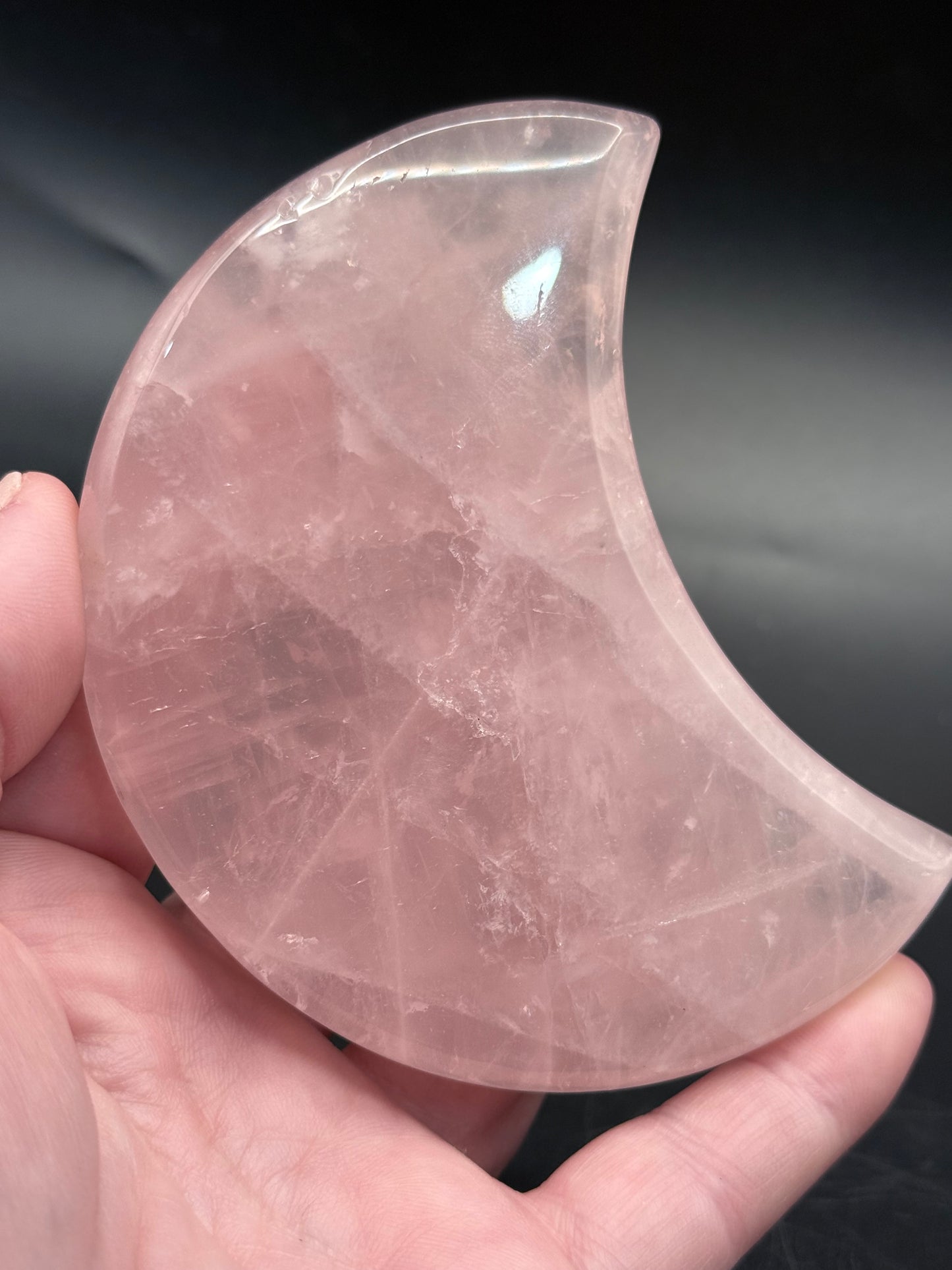 Rose Quartz Crescent Moon 10x8.2cm 169g